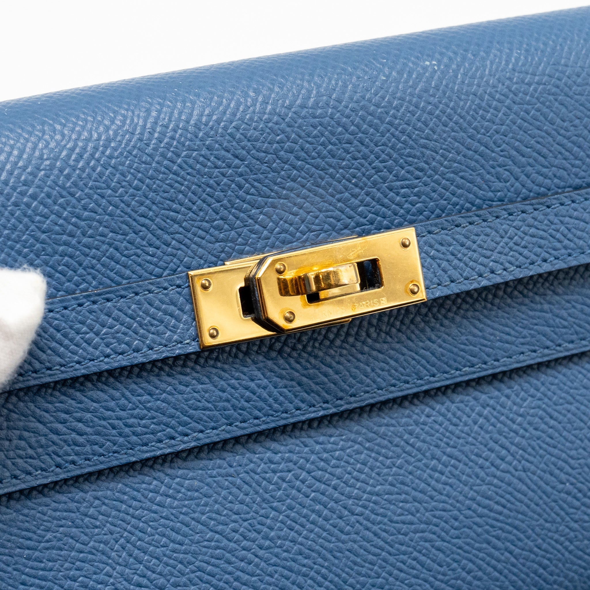 HERMES KELLY LONG WALLET EPSOM DARK BLUE GHW