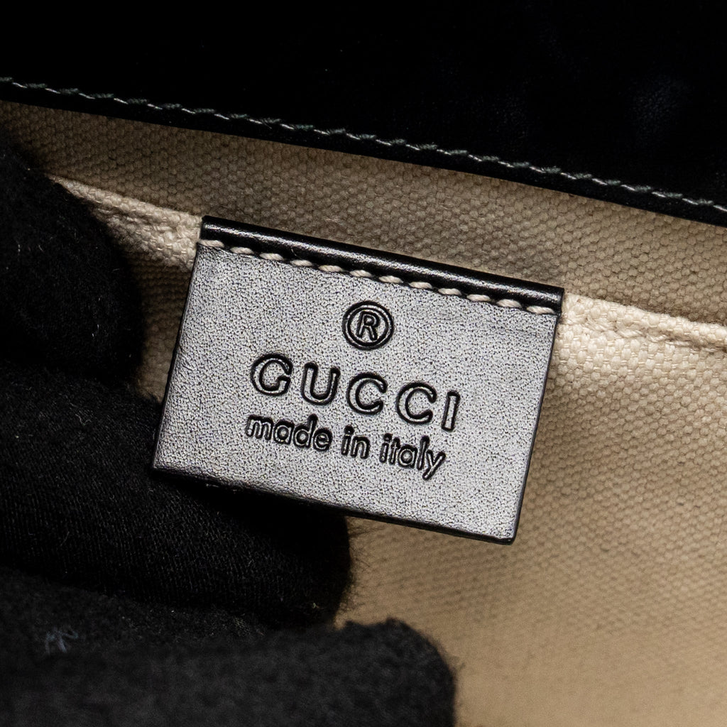 GUCCI GG MARMONT SQUARE PURSE BAG CALFSKIN BLACK GHW