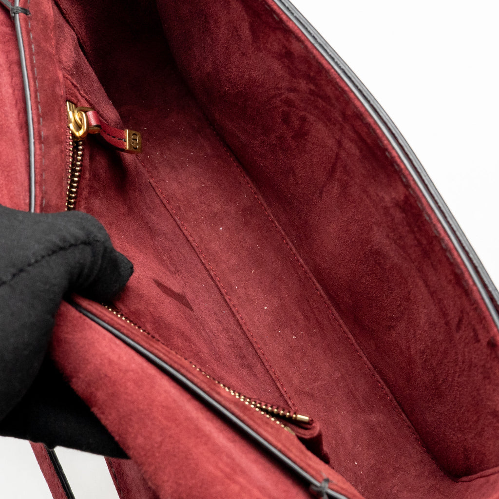 DIOR DIOREVOLUTION FLAP BAG DARK RED CALFSKIN GHW
