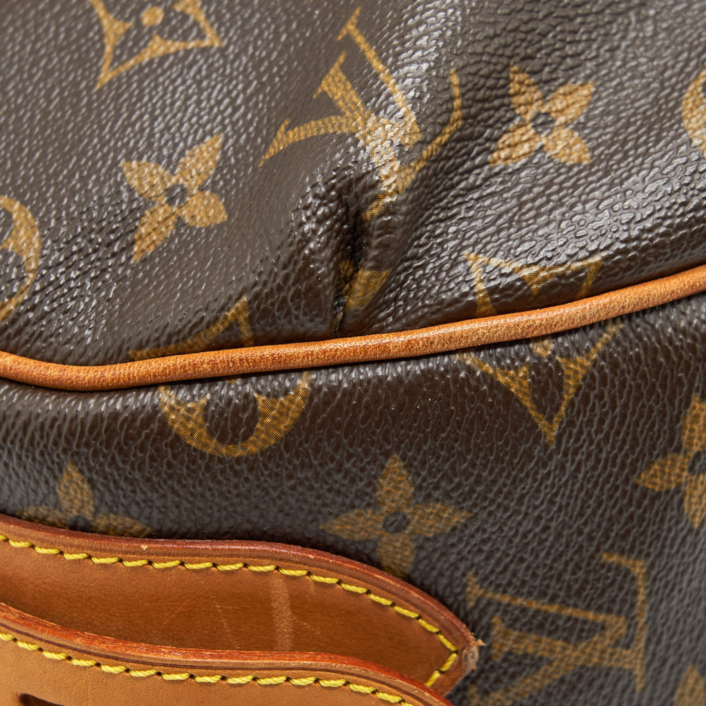 LOUIS VUITTON VINTAGE LARGE SHOULDER BAG MONOGRAM CANVAS GHW