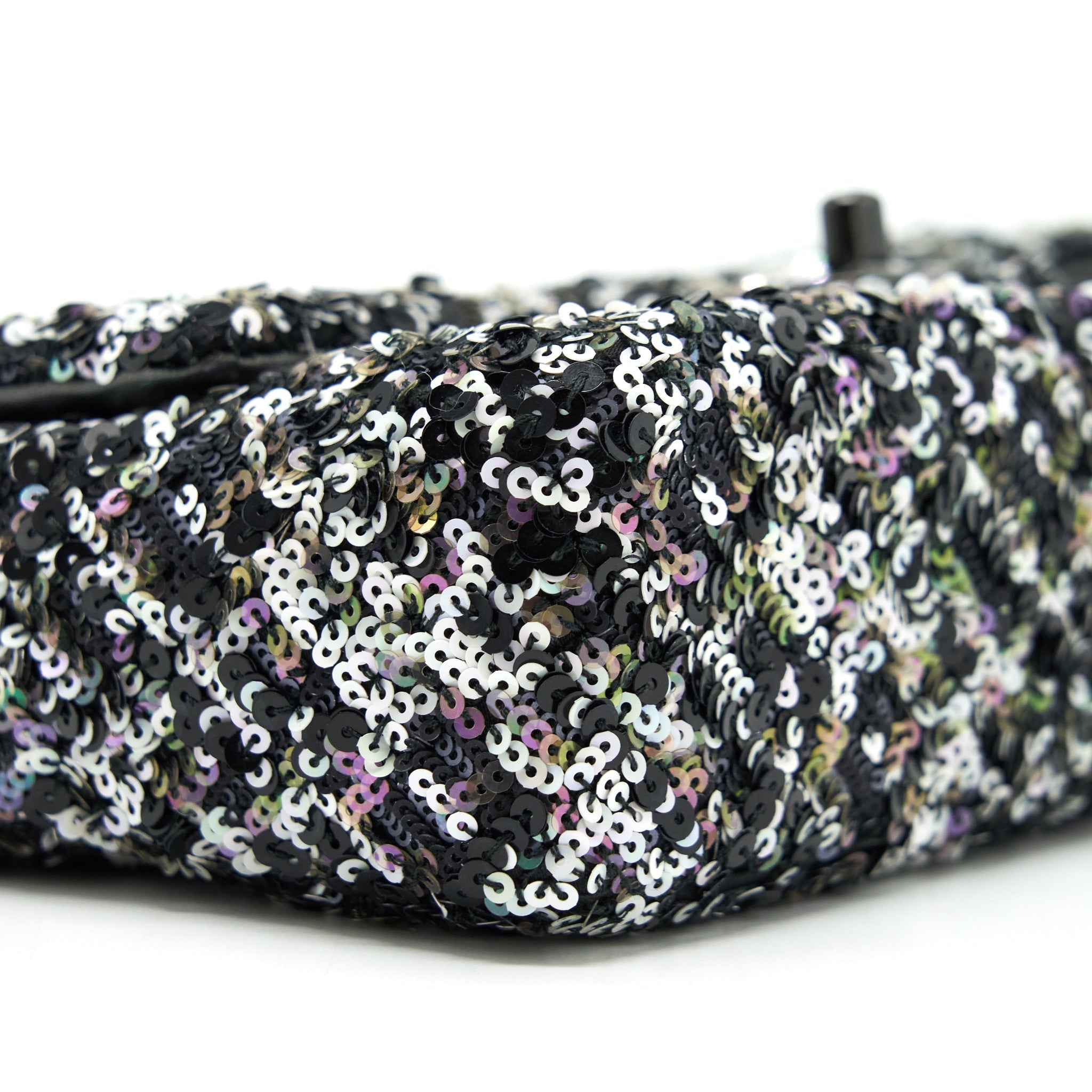 CHANEL MINI RECTANGULAR FLAP BAG SEQUINS MULTICOLOR BLACK HARDWARE