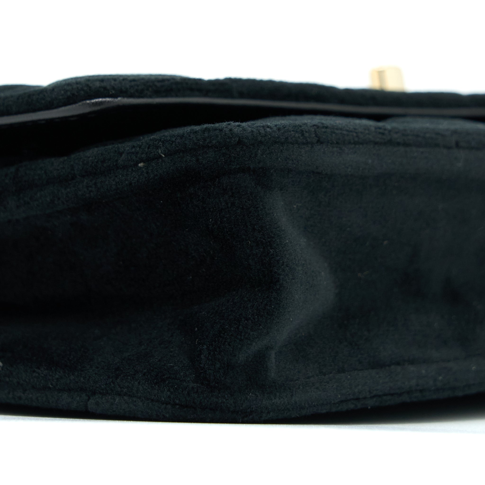 CHANEL VELVET PEARL CRUSH WALLET ON CHAIN BLACK LGHW