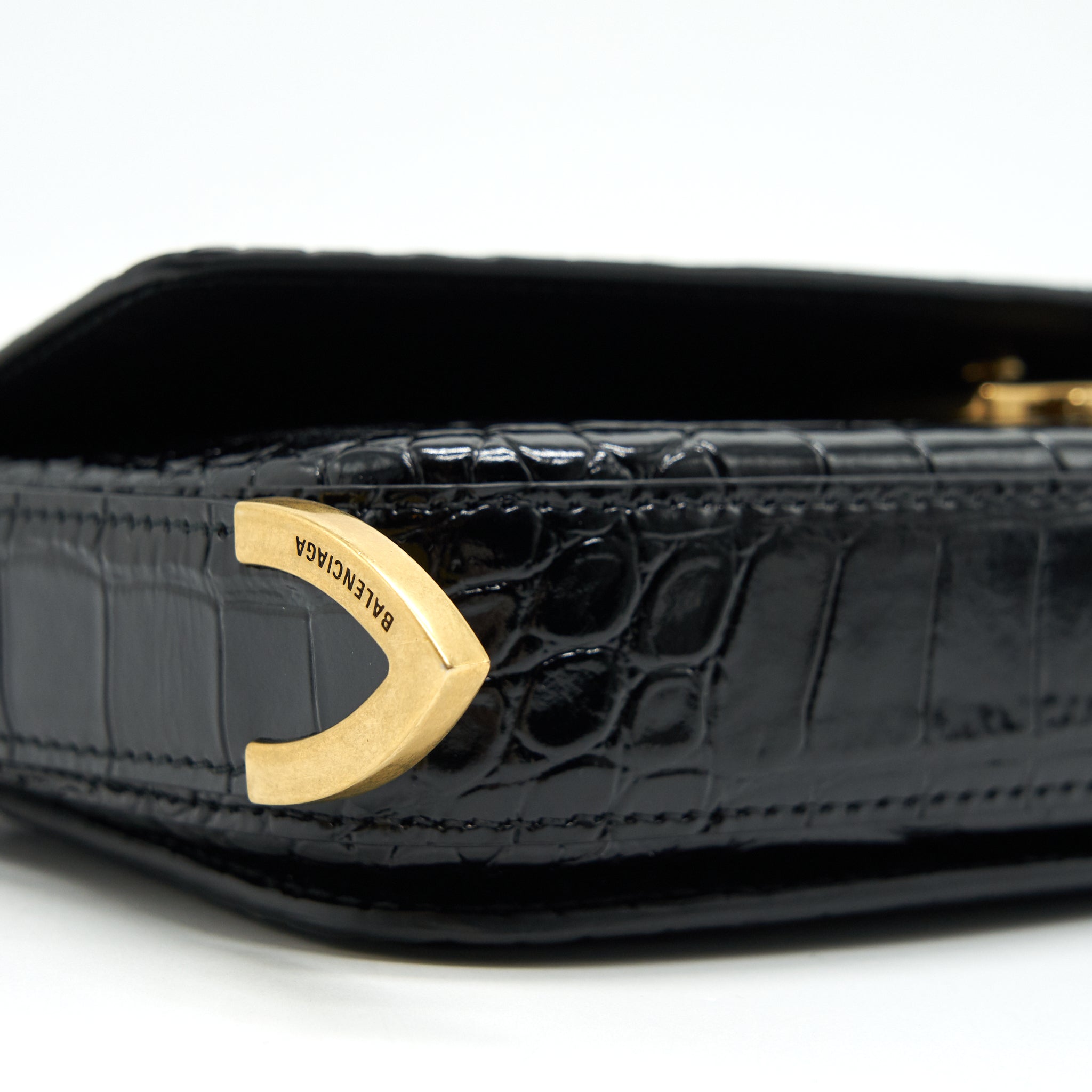 BALENCIAGA GHOST SLING BAG BLACK GHW