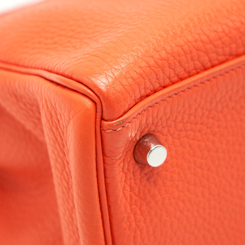 HERMES KELLY 32 ORANGE POPPY CLEMANCE LEATHER SHW