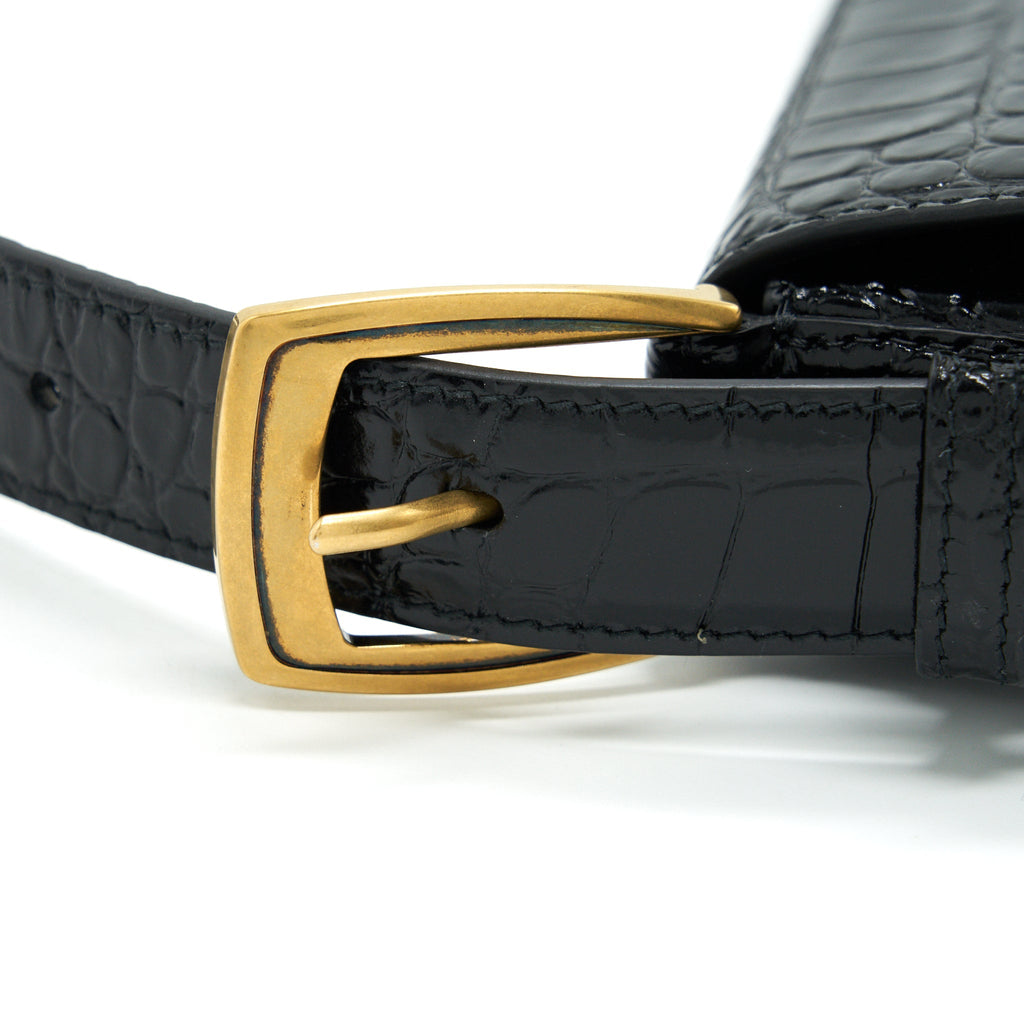 BALENCIAGA GHOST SLING BAG BLACK GHW