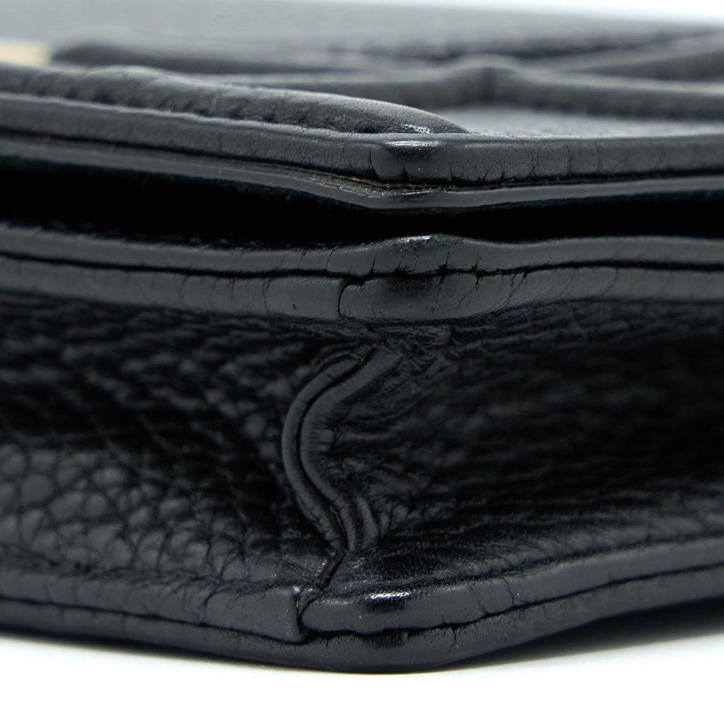 DIOR DIORAMA WALLET ON CHAIN GRAINED CALFSKIN BLACK LGHW