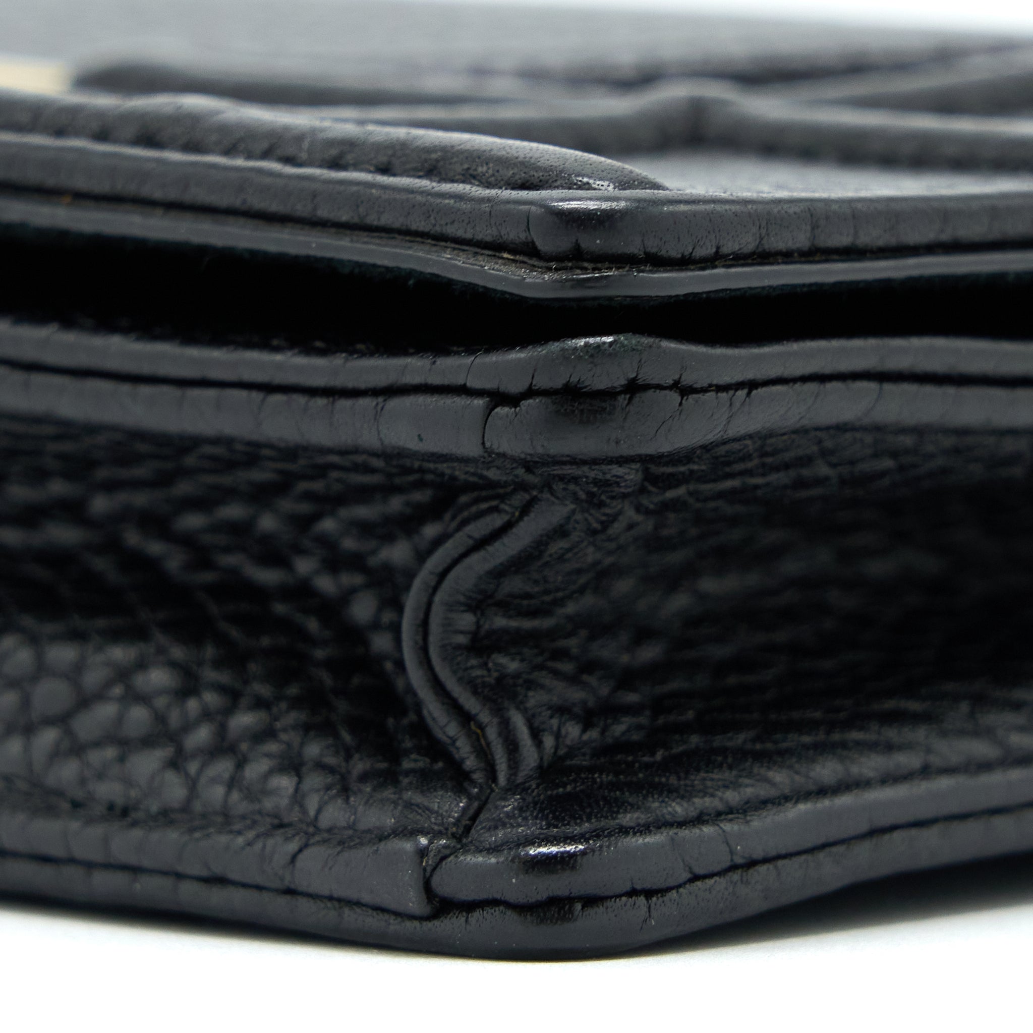 DIOR DIORAMA WALLET ON CHAIN GRAINED CALFSKIN BLACK LGHW