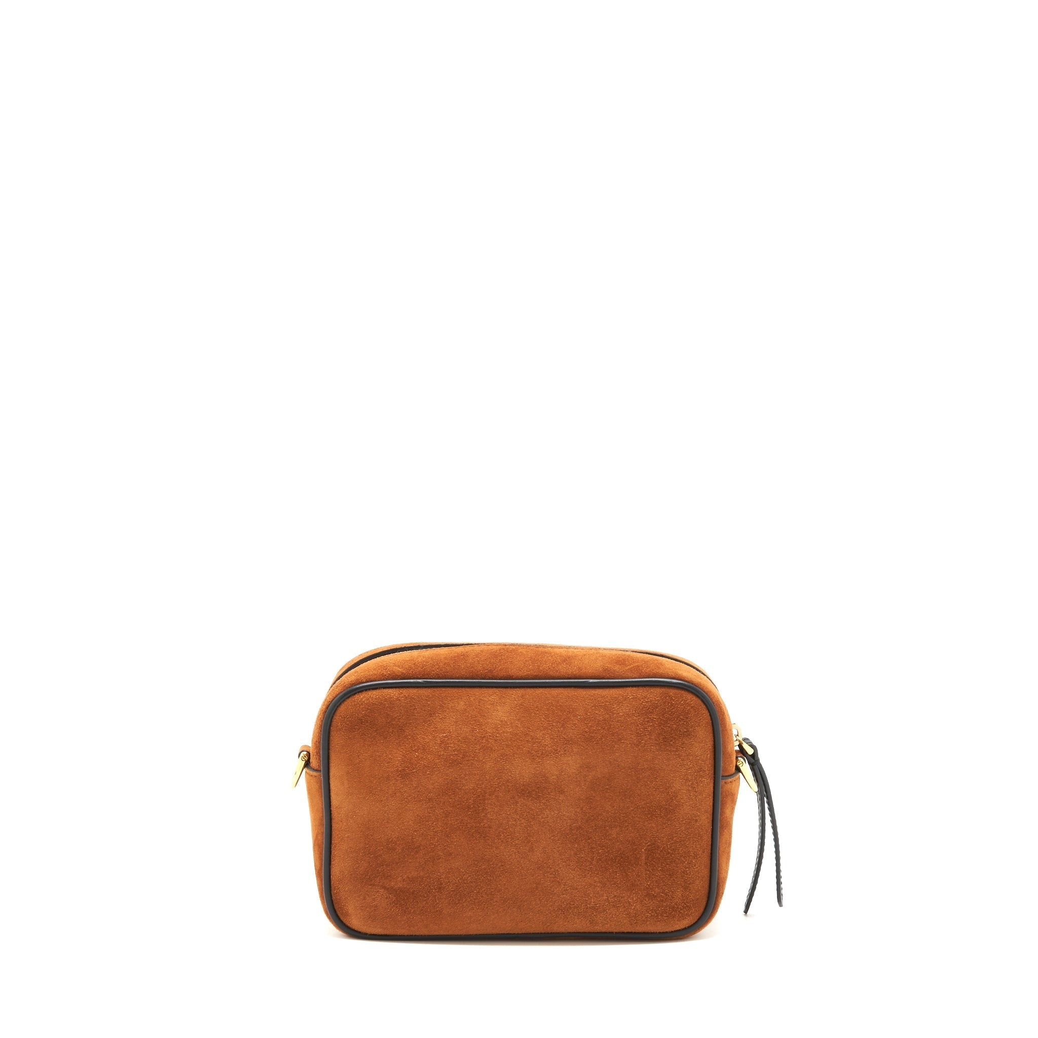 FENDI CAMERA CROSSBODY BAG SUEDE LEATHER BROWN/ BLACK GHW