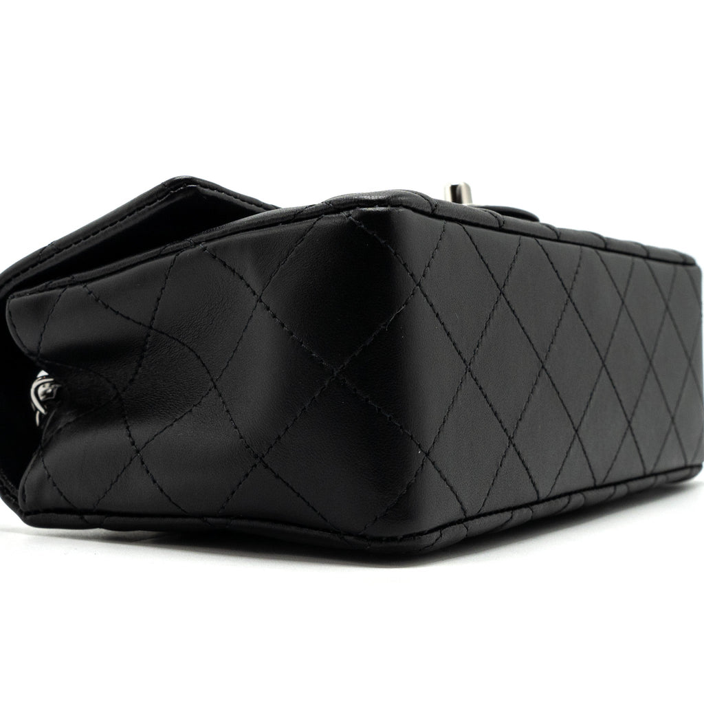 CHANEL MINI RECTANGULAR FLAP BAG LAMBSKIN BLACK SHW (MICROCHIP)