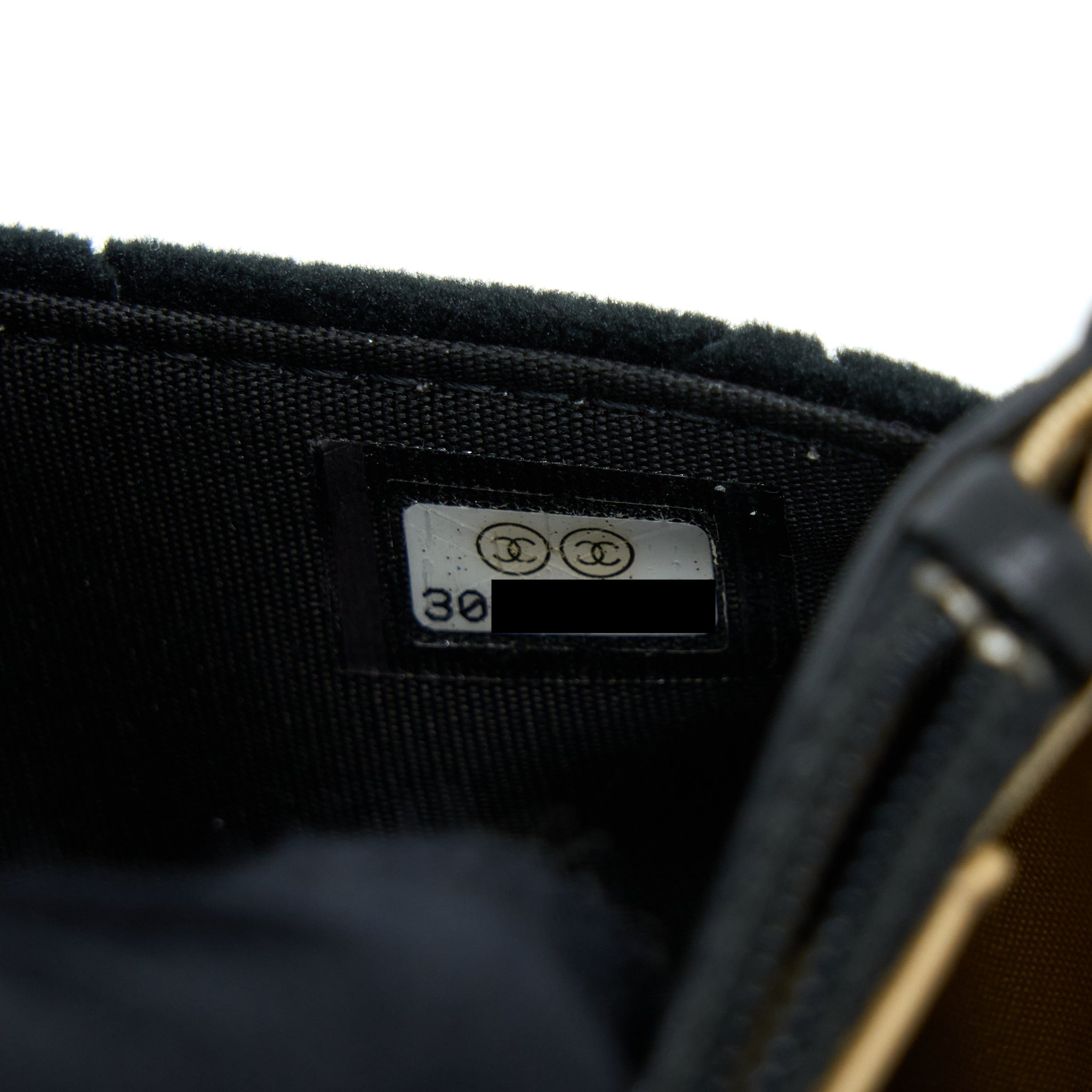 CHANEL VELVET PEARL CRUSH WALLET ON CHAIN BLACK LGHW