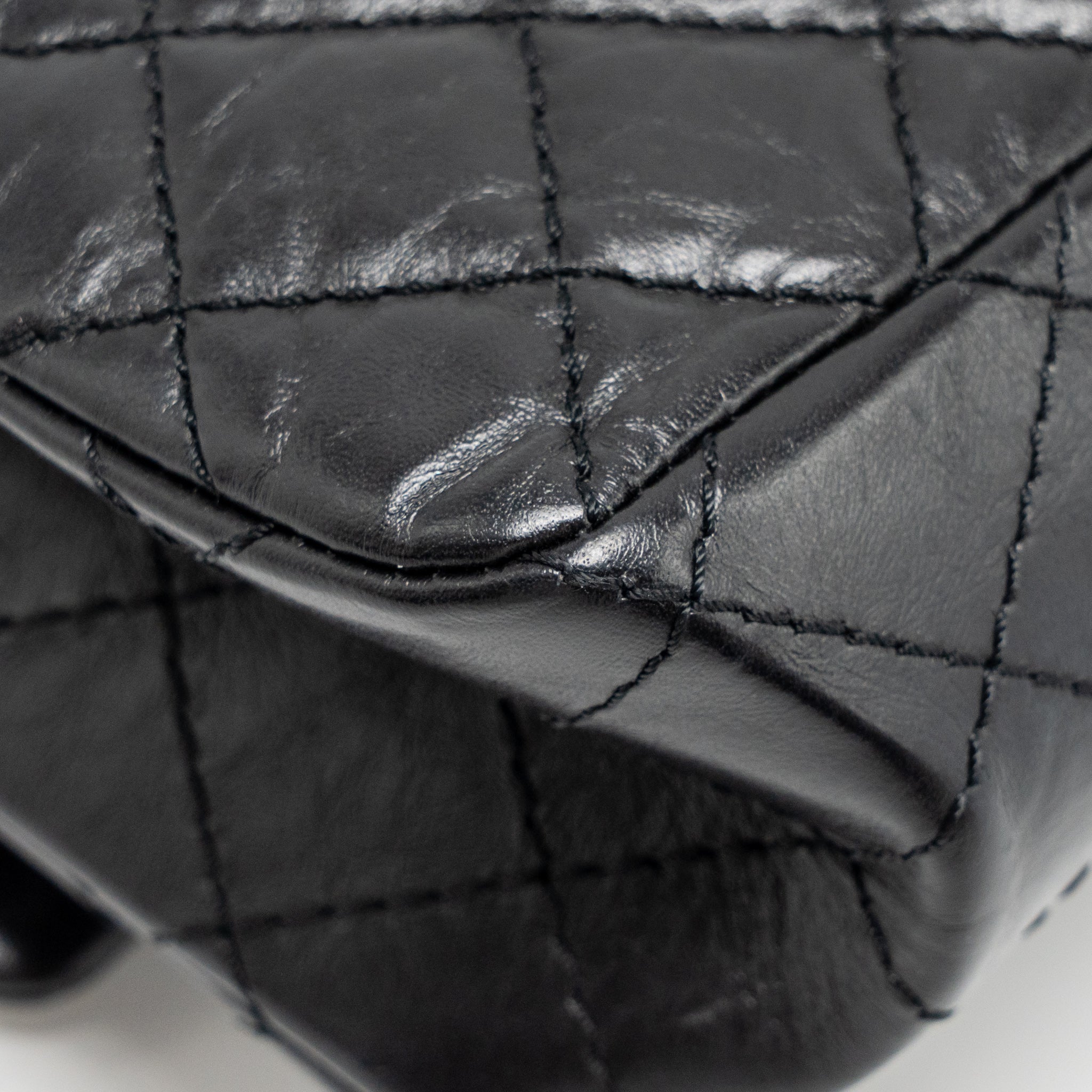 CHANEL SMALL 2.55 REISSUE FLAP BAG AGED CALFSKIN BLACK SHW