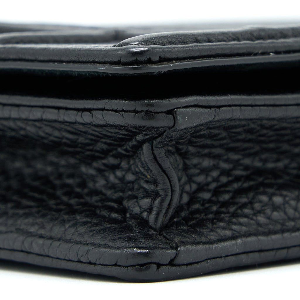 DIOR DIORAMA WALLET ON CHAIN GRAINED CALFSKIN BLACK LGHW