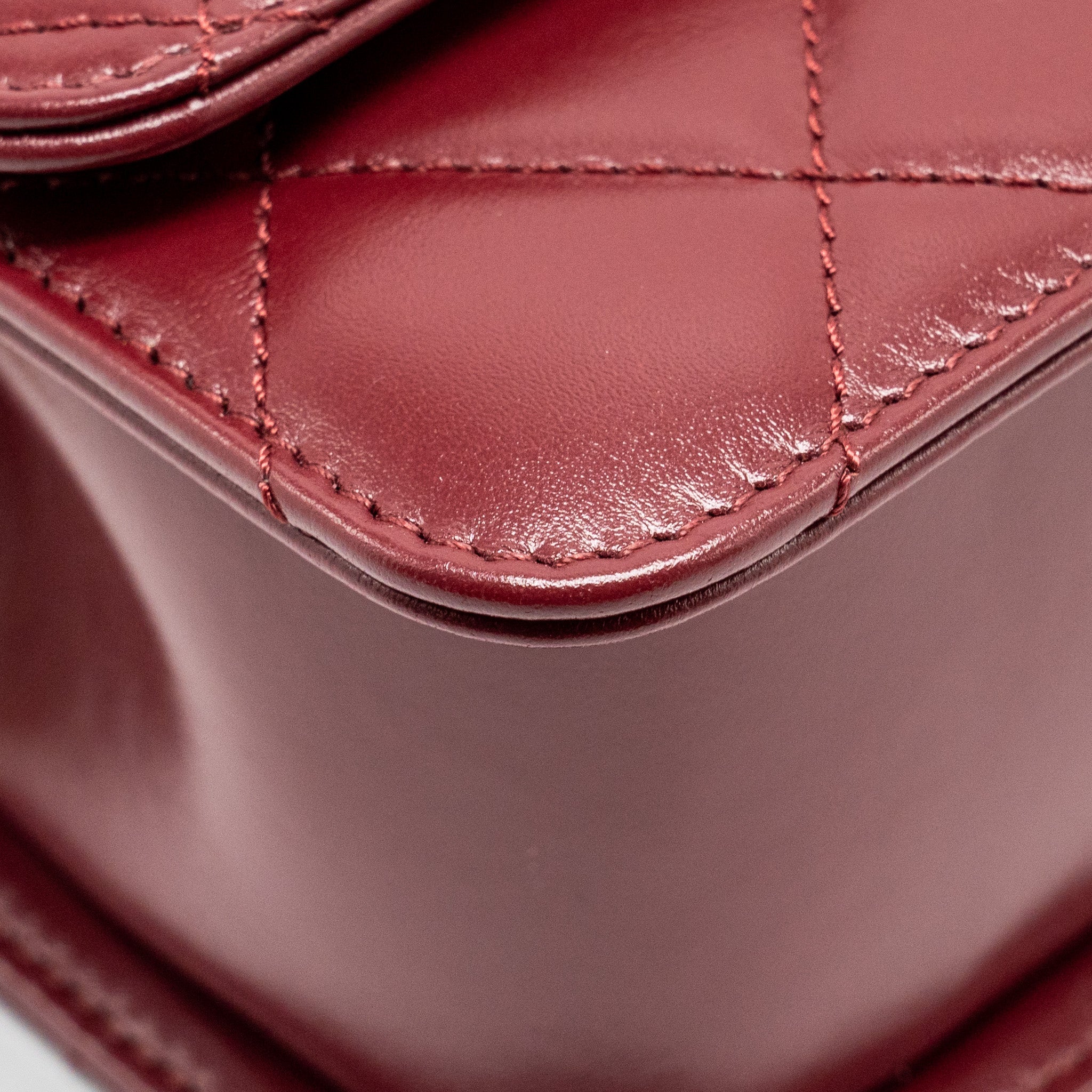 CHANEL GOLD CRUSH MINI FLAP BAG CALFSKIN RED GHW (MICROCHIP)