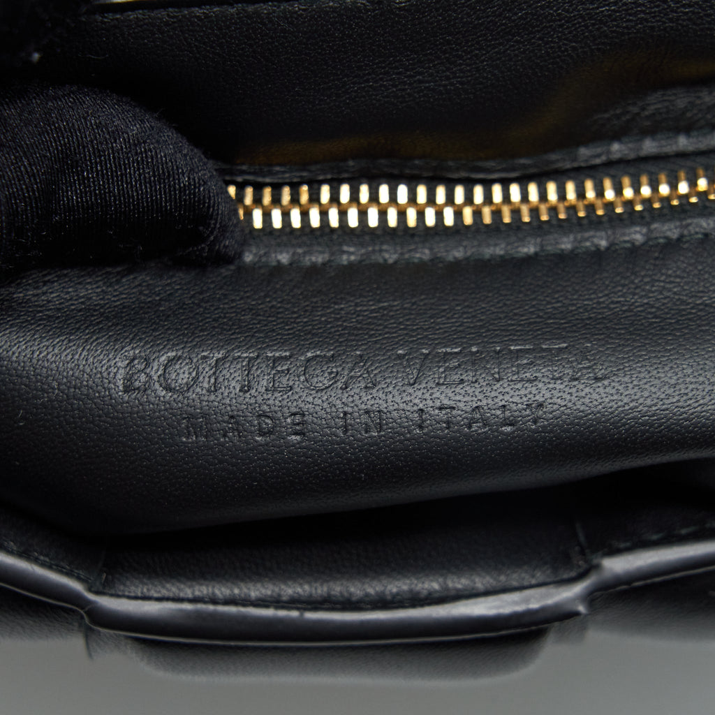 BOTTEGA VENETA PADDED CASSETTE BLACK GHW
