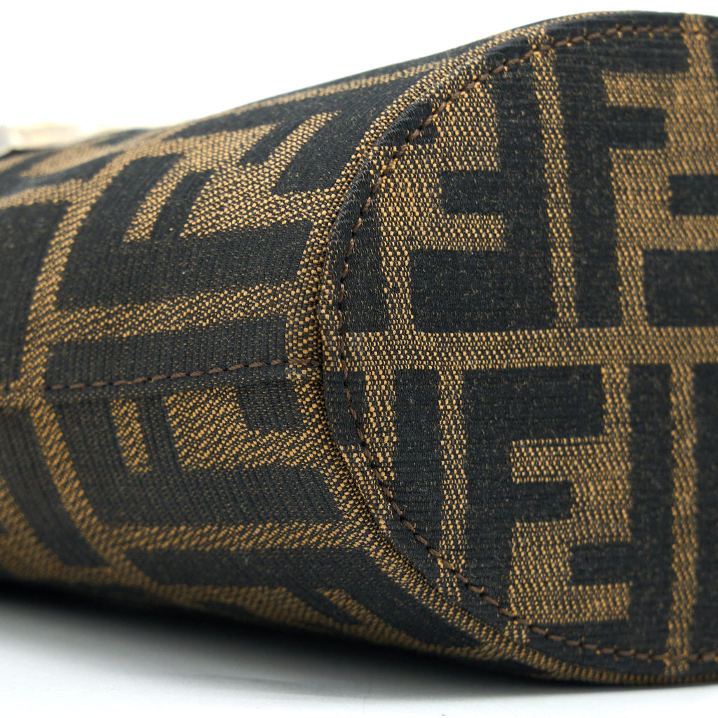 FENDI VINTAGE MINI BAG CANVAS/LEATHER FF JACQUARD SHW
