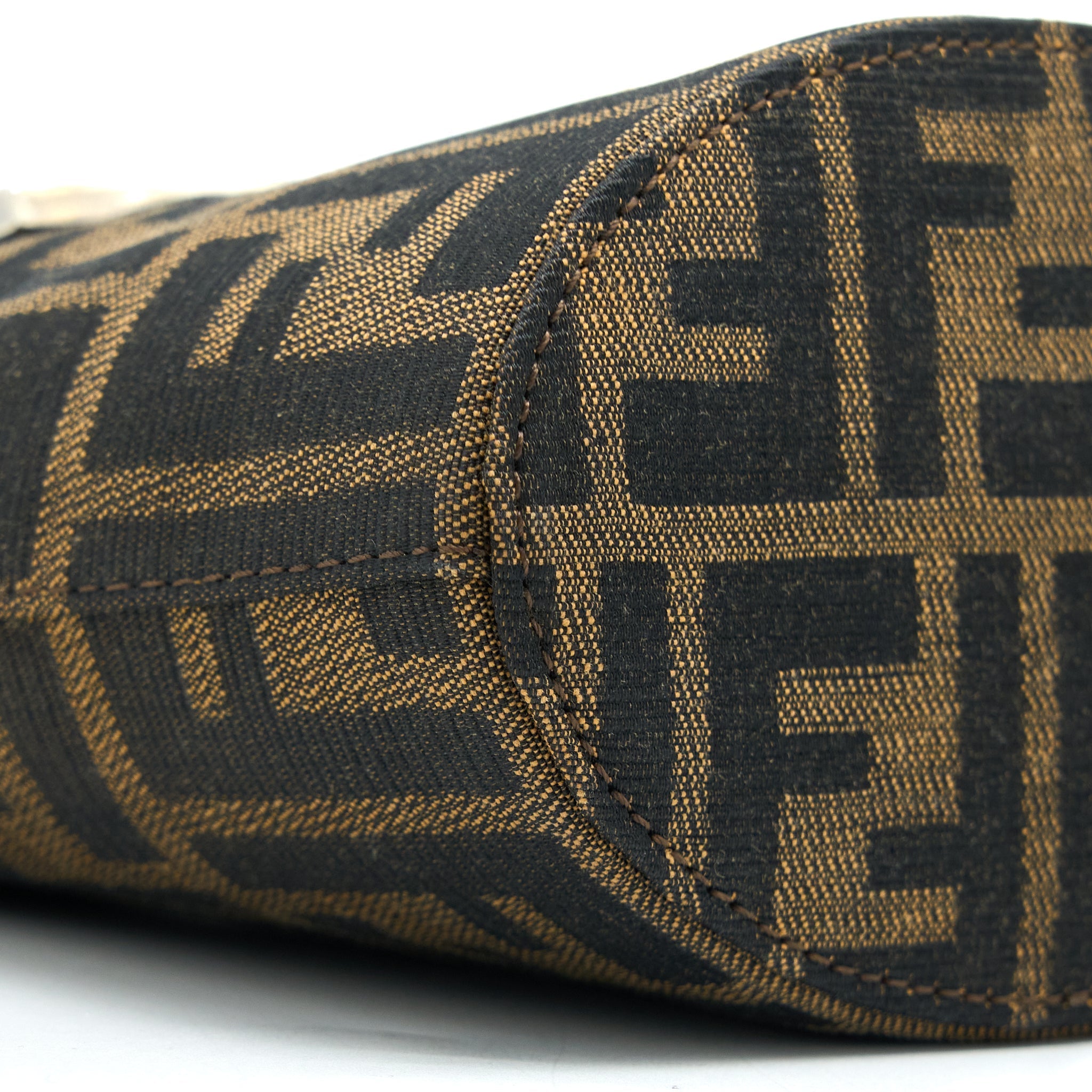 FENDI VINTAGE MINI BAG CANVAS/LEATHER FF JACQUARD SHW