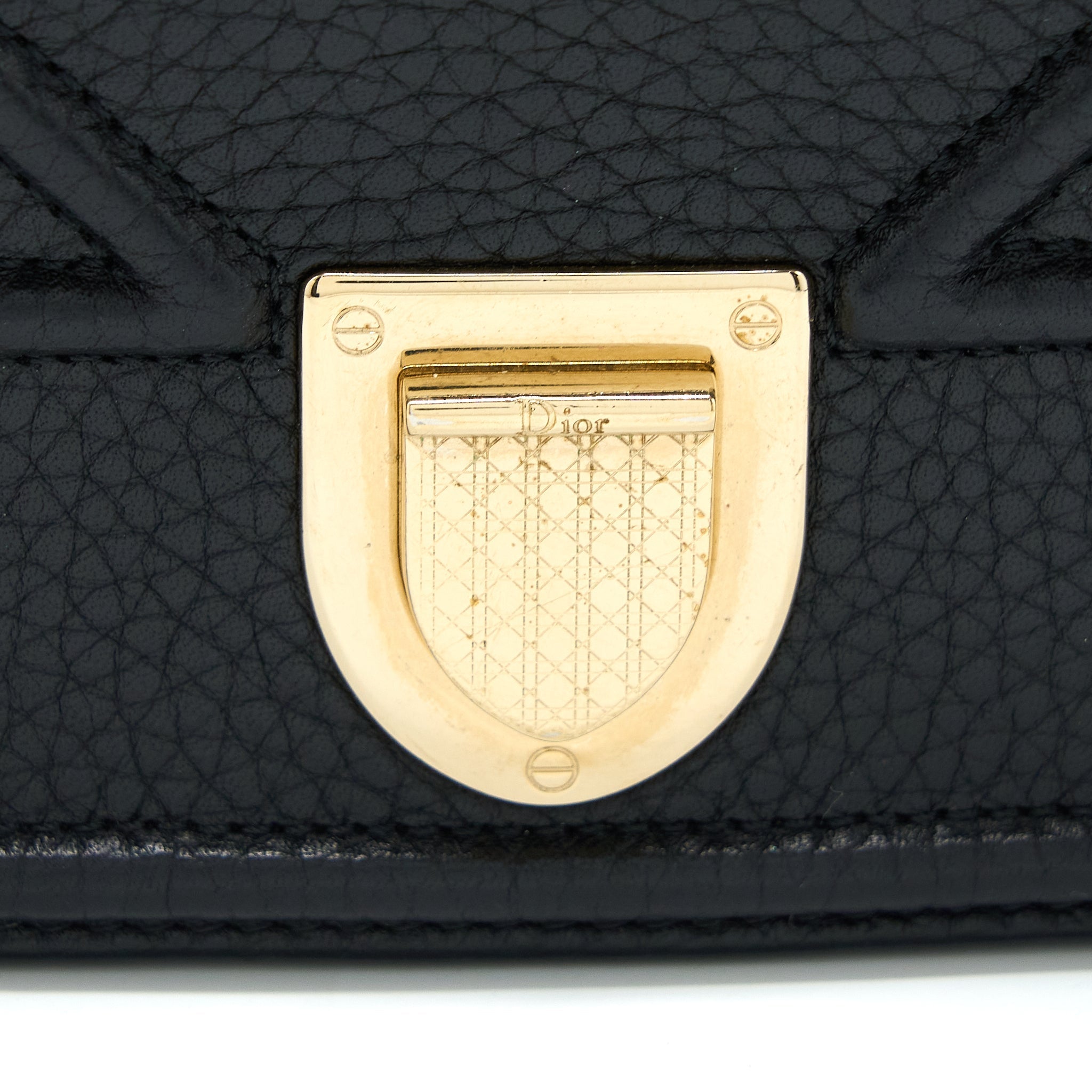 DIOR DIORAMA WALLET ON CHAIN GRAINED CALFSKIN BLACK LGHW