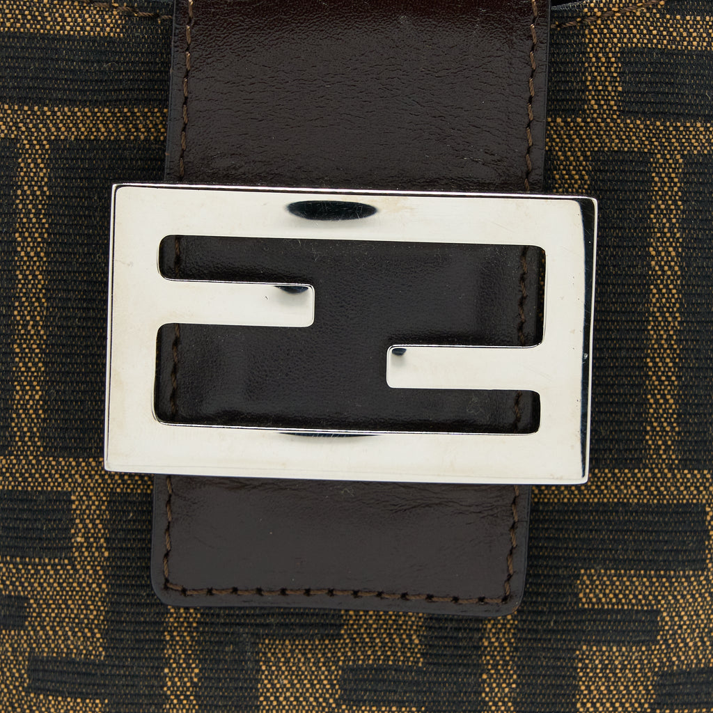 FENDI VINTAGE MINI BAG CANVAS/LEATHER FF JACQUARD SHW