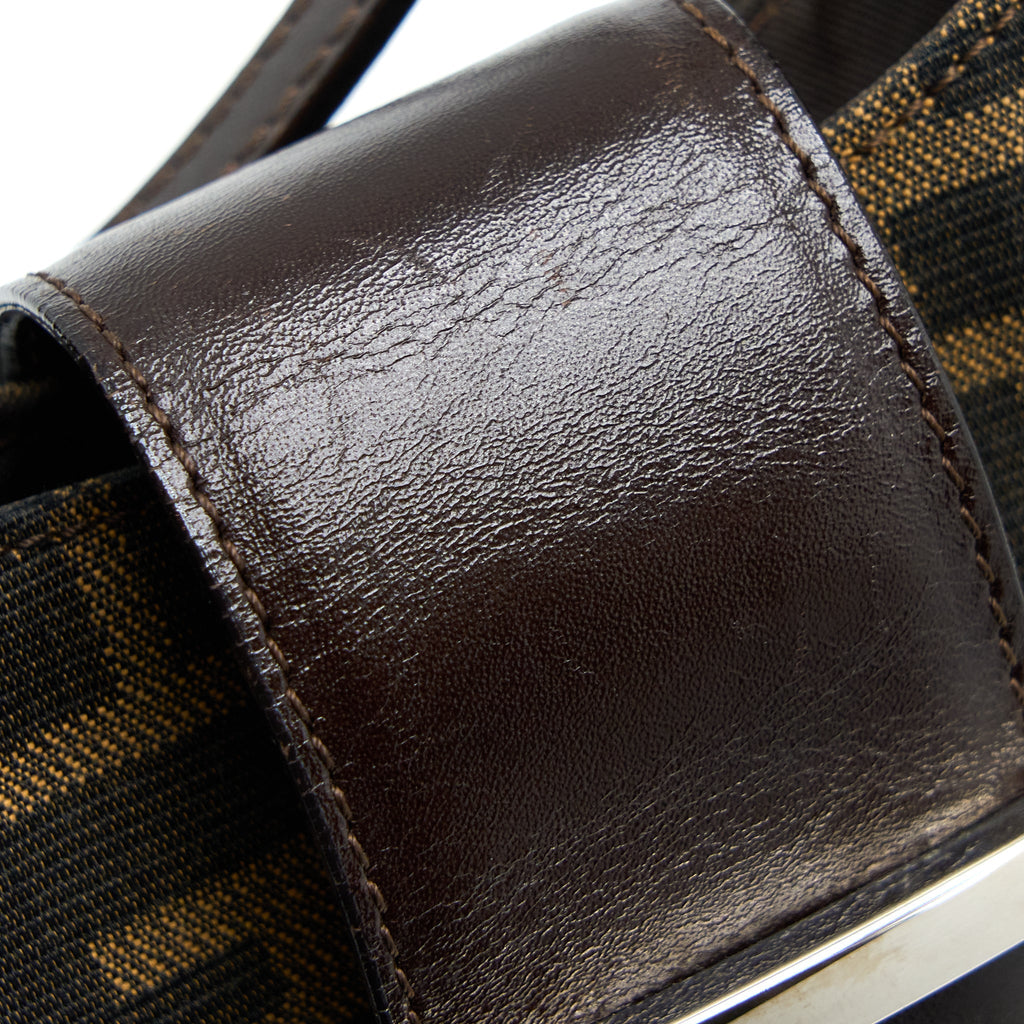 FENDI VINTAGE MINI BAG CANVAS/LEATHER FF JACQUARD SHW