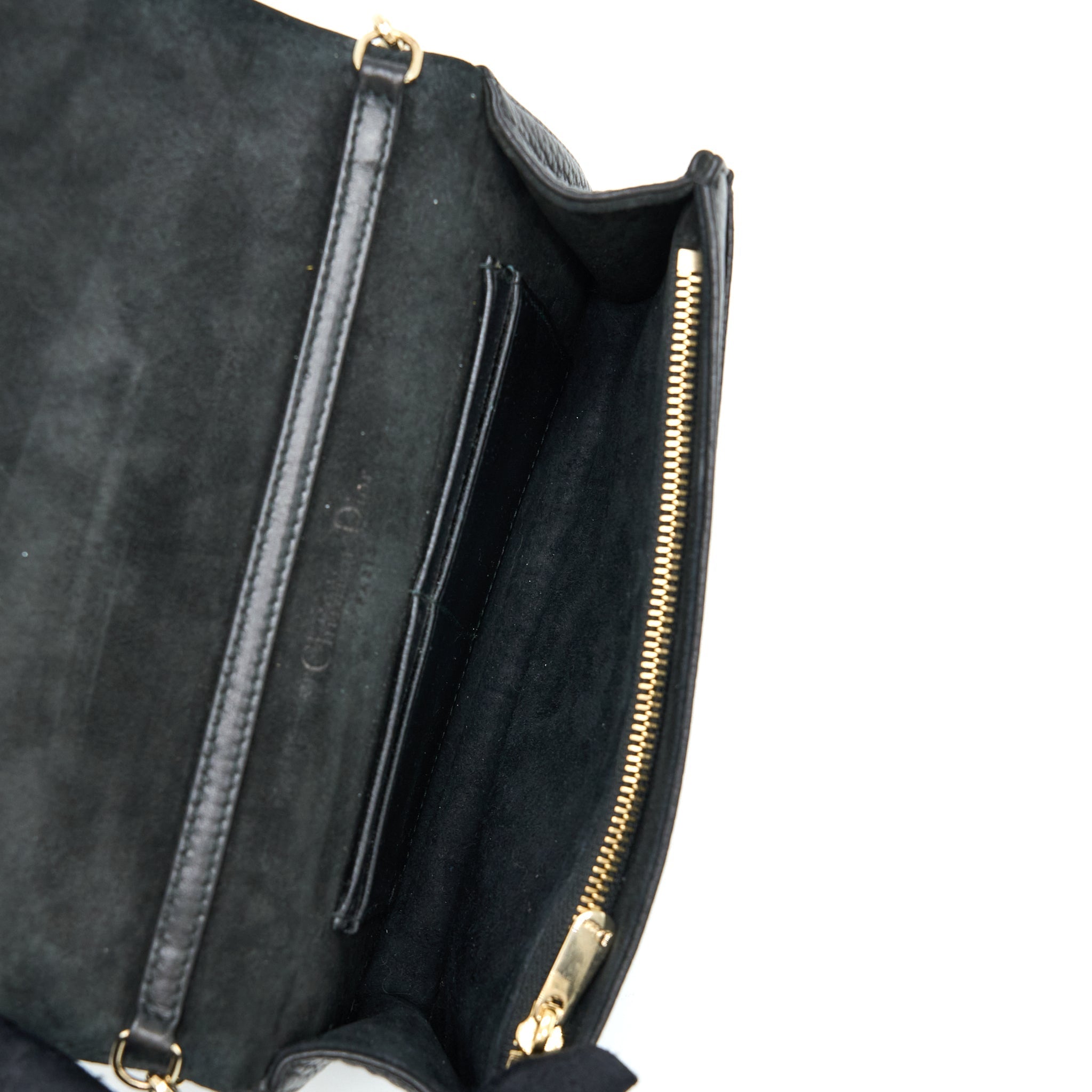 DIOR DIORAMA WALLET ON CHAIN GRAINED CALFSKIN BLACK LGHW