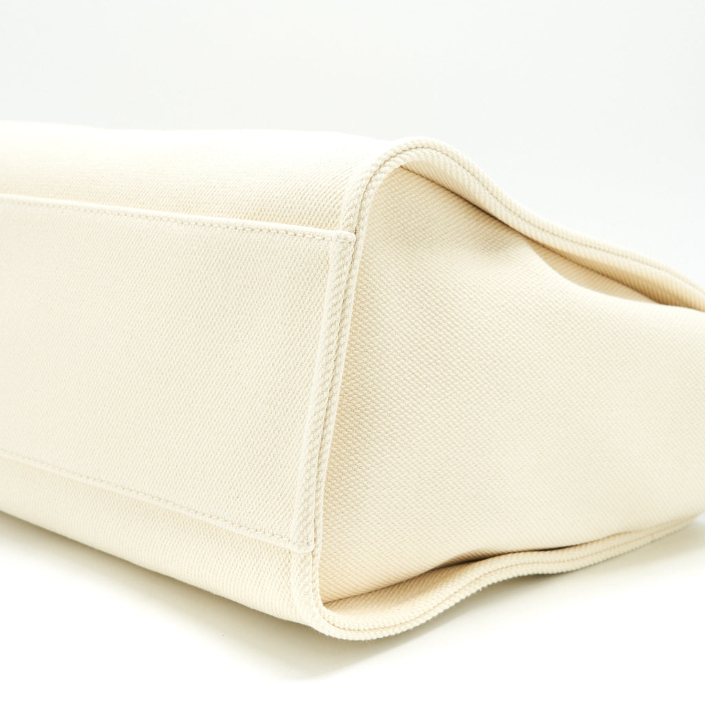 CHANEL DEAUVILLE TOTE BAG IN CREAMY WHITE/ BEIGE GHW