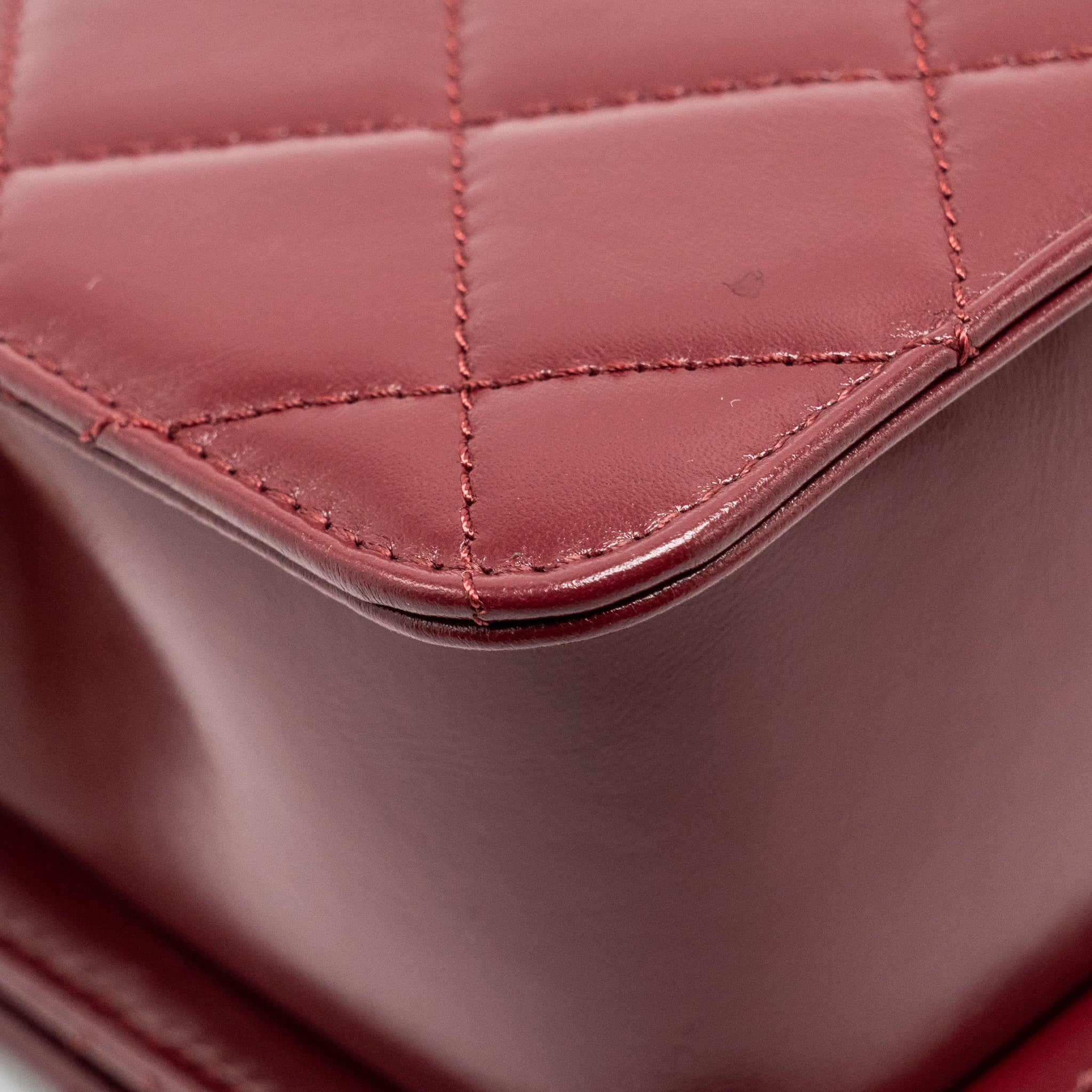 CHANEL GOLD CRUSH MINI FLAP BAG CALFSKIN RED GHW (MICROCHIP)