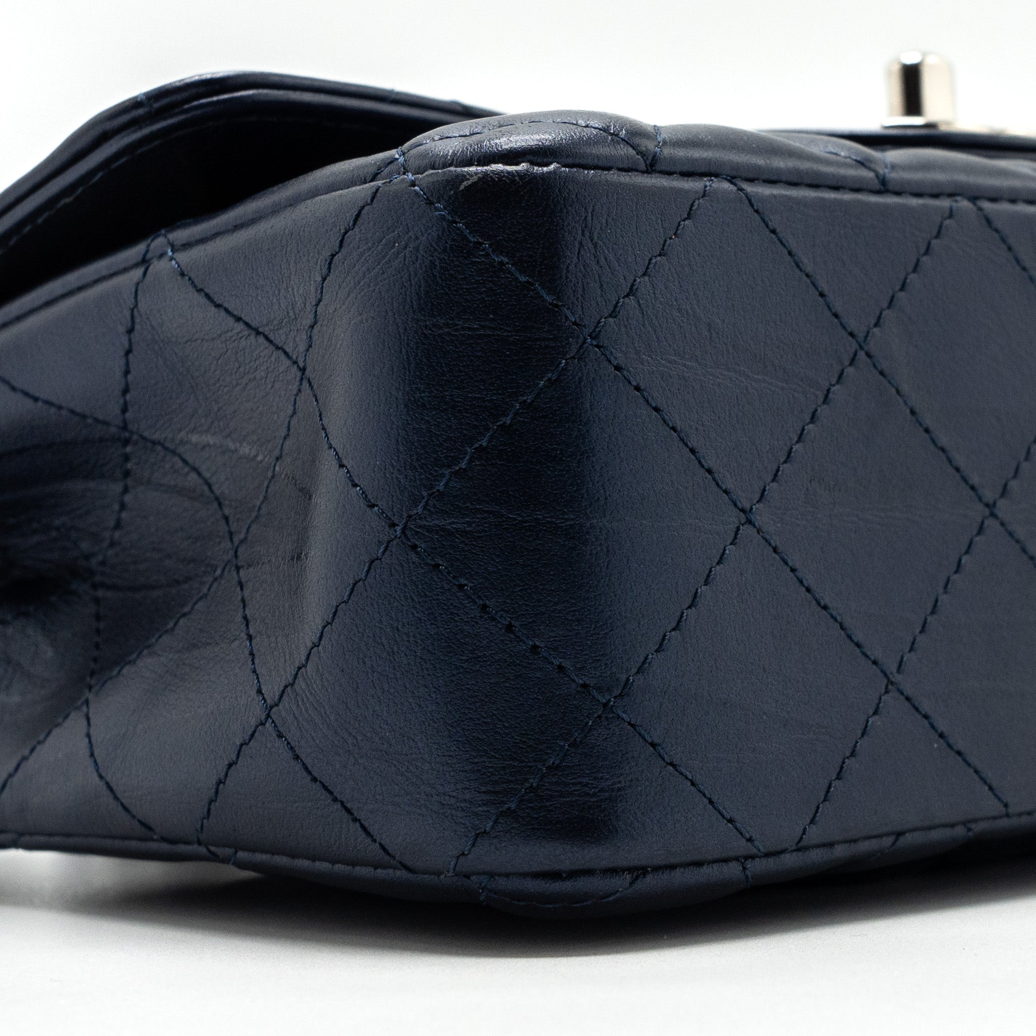CHANEL MINI RECTANGULAR FLAP BAG CALFSKIN LIMITED DARK BLUE SHW