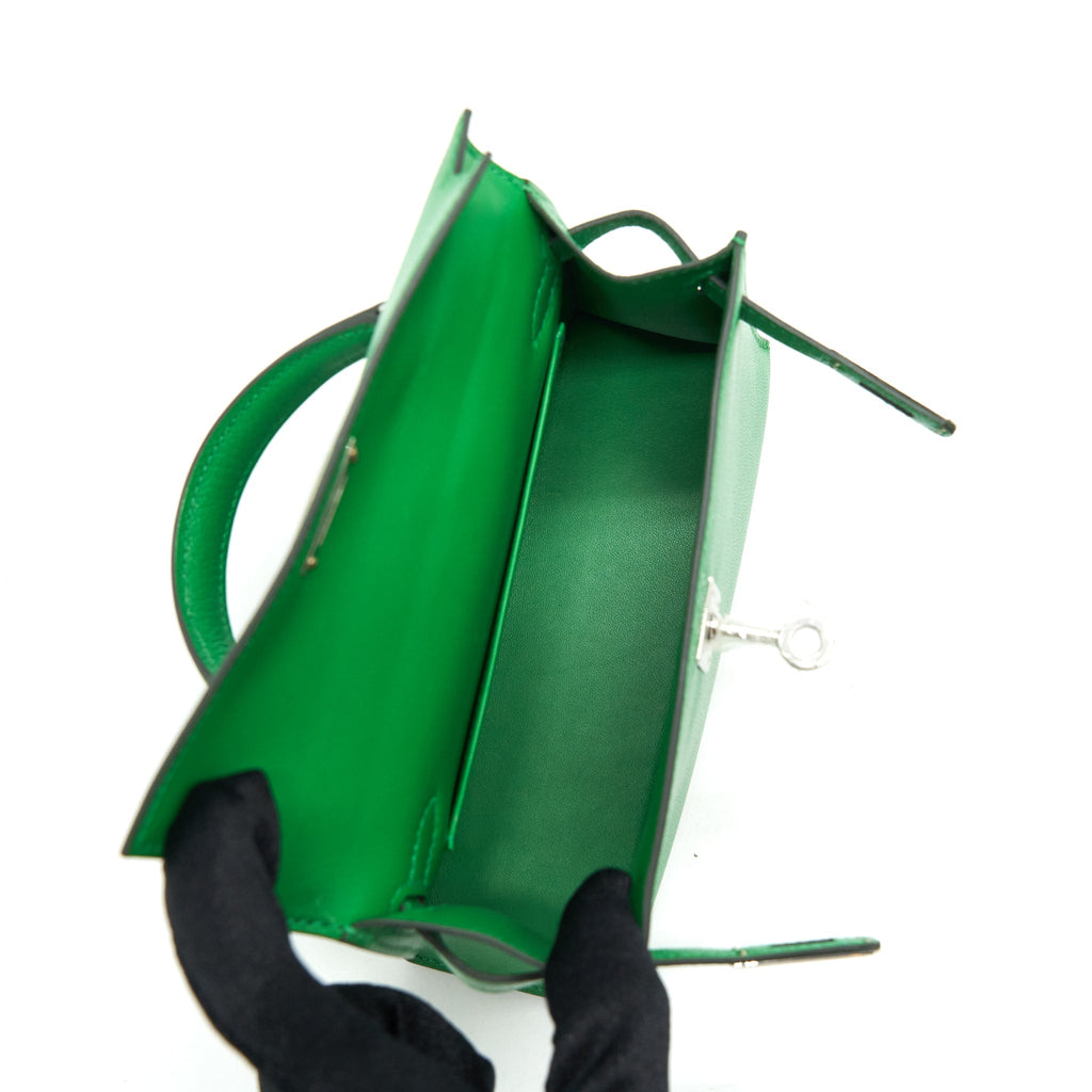 HERMES MINI KELLY 20CM CHEVRE 1K BAMBOU SHW