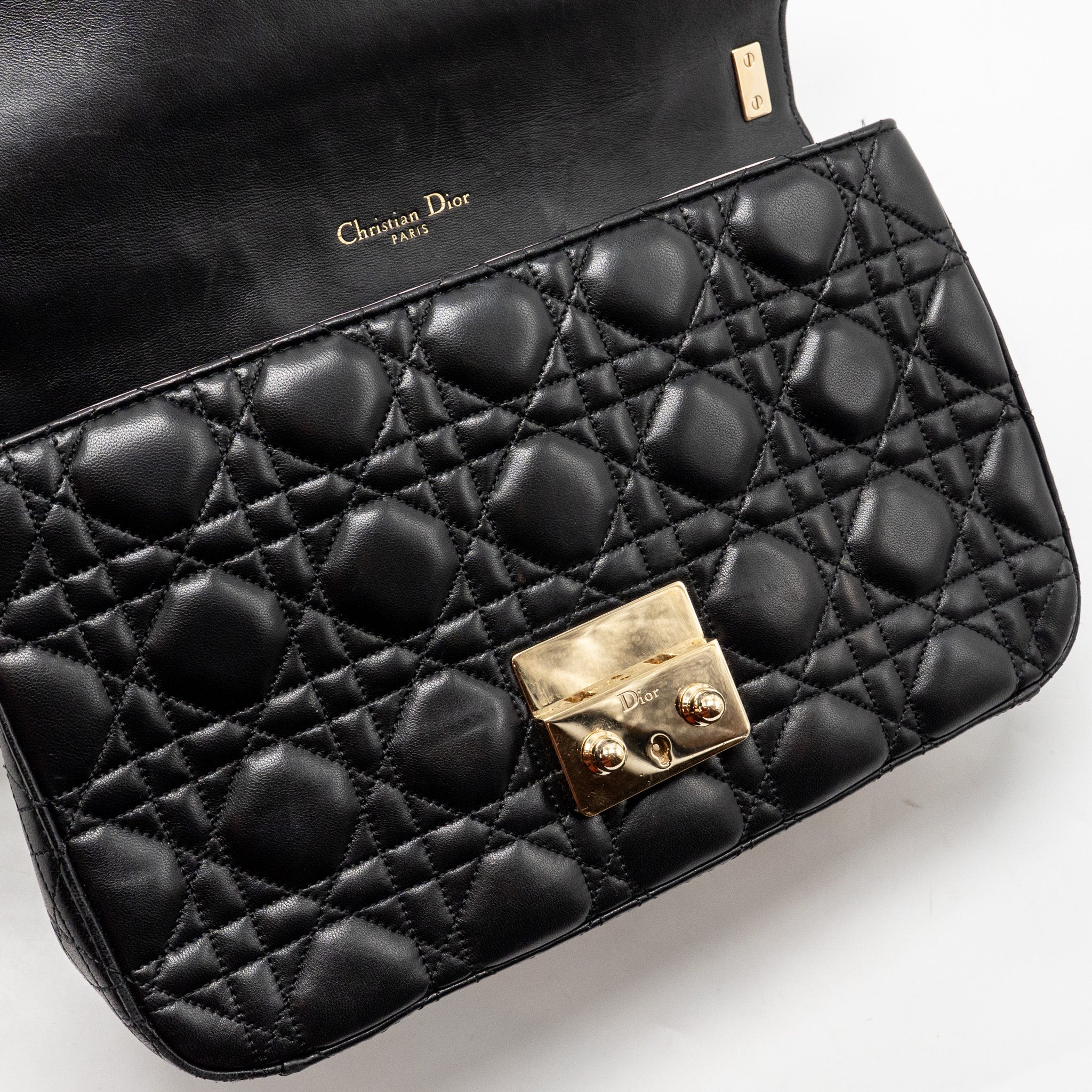 DIOR MISS DIOR FLAP BAG LAMBSKIN BLACK LGHW