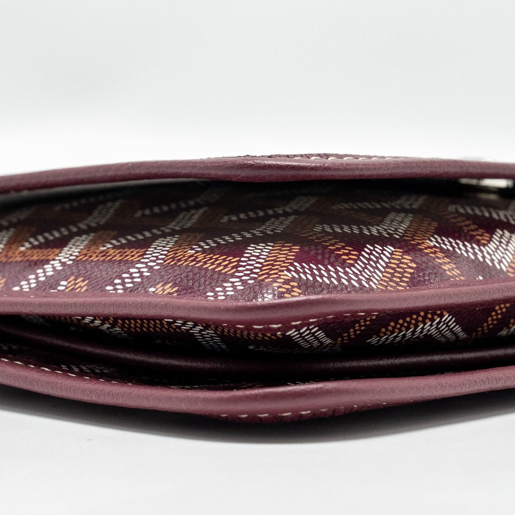 GOYARD PLUMET WALLET CLUTCH GOYARDINE CANVAS/LEATHER BURGUNDY SHW
