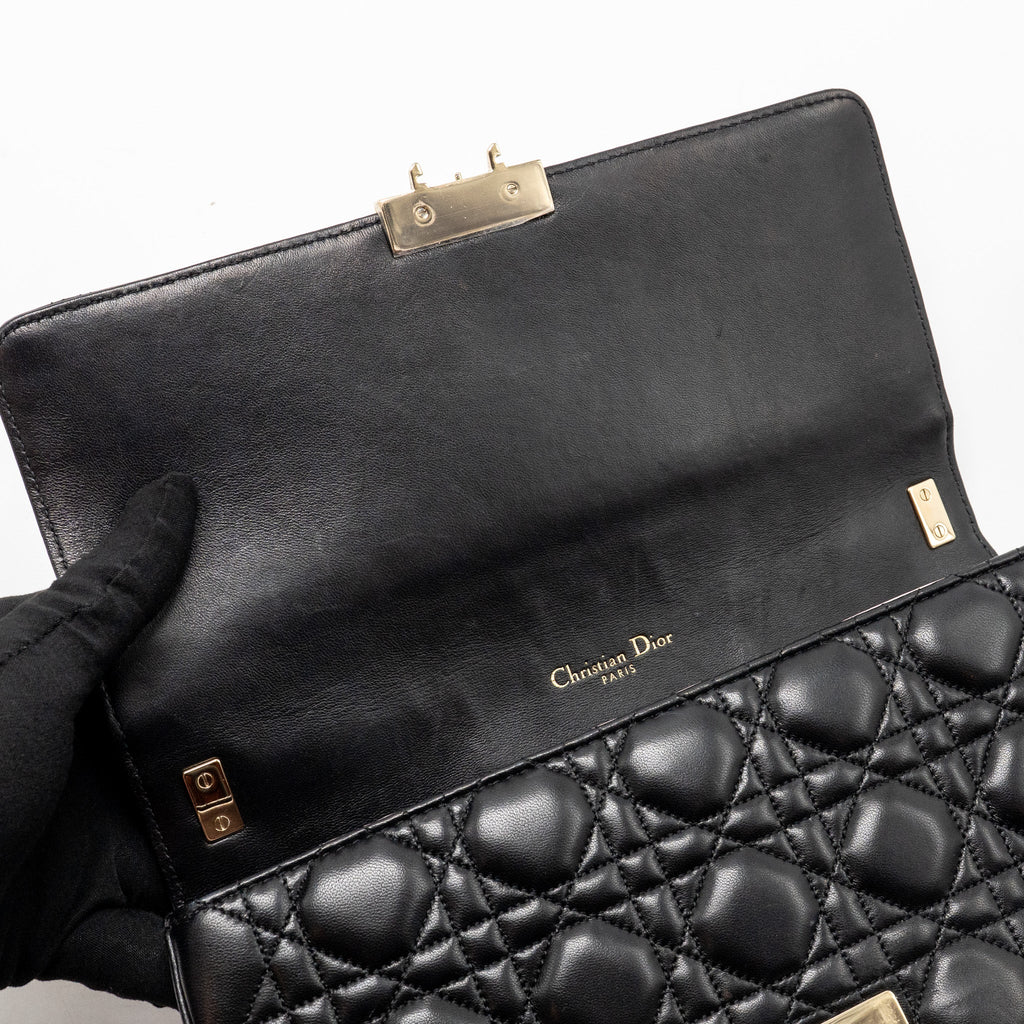 DIOR MISS DIOR FLAP BAG LAMBSKIN BLACK LGHW