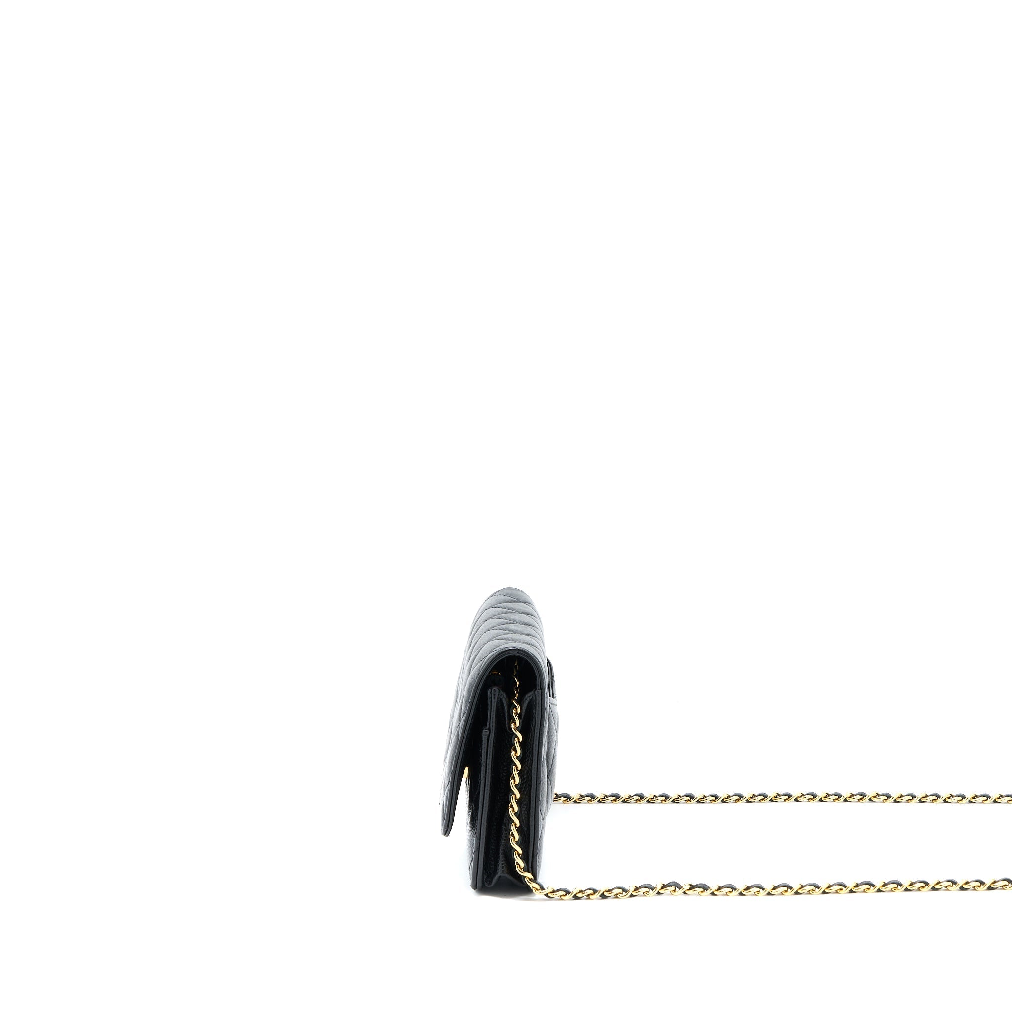 CHANEL CLASSIC WALLET ON CHAIN CAVIAR BLACK GHW