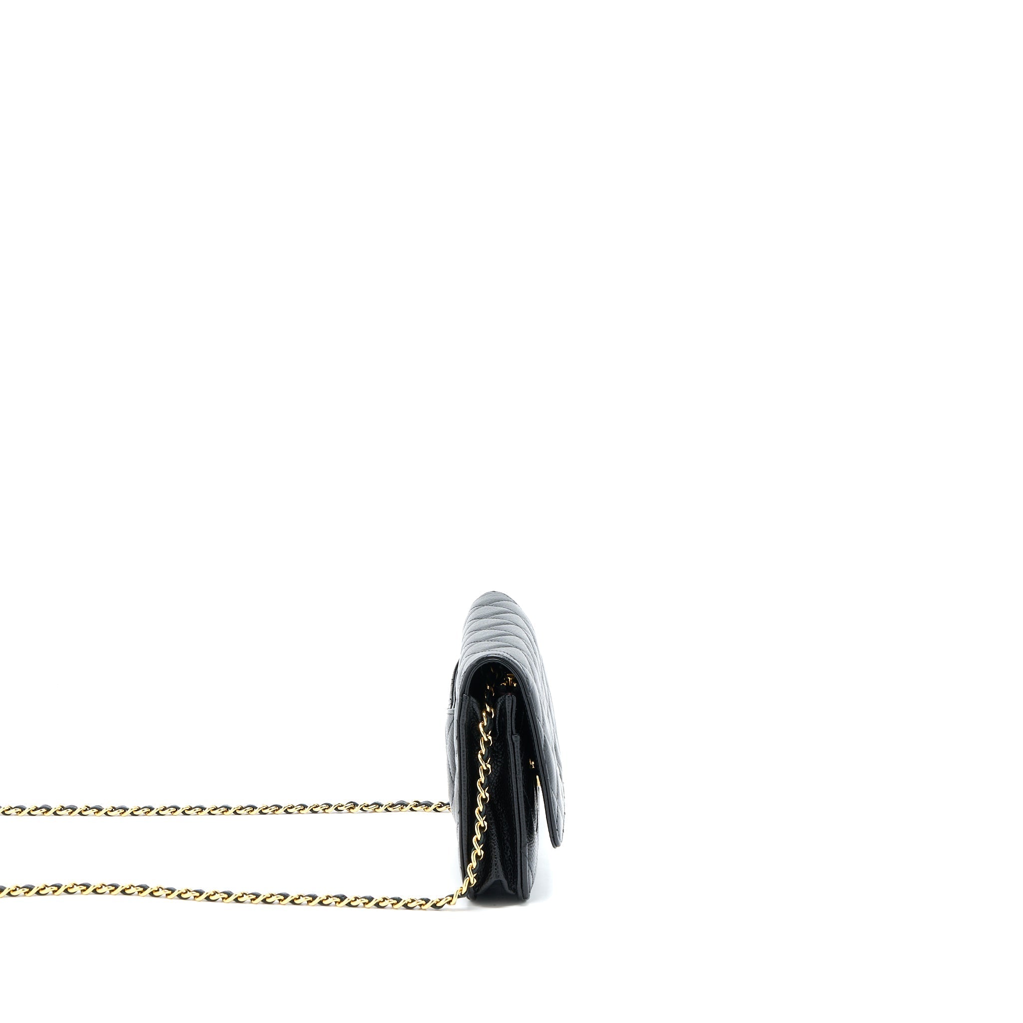 CHANEL CLASSIC WALLET ON CHAIN CAVIAR BLACK GHW