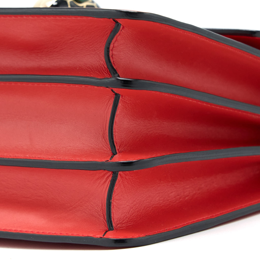 BVLGARI SERPENTI FOREVER TOP HANDLE BAG CALFKSIN ORANGE RED LGHW