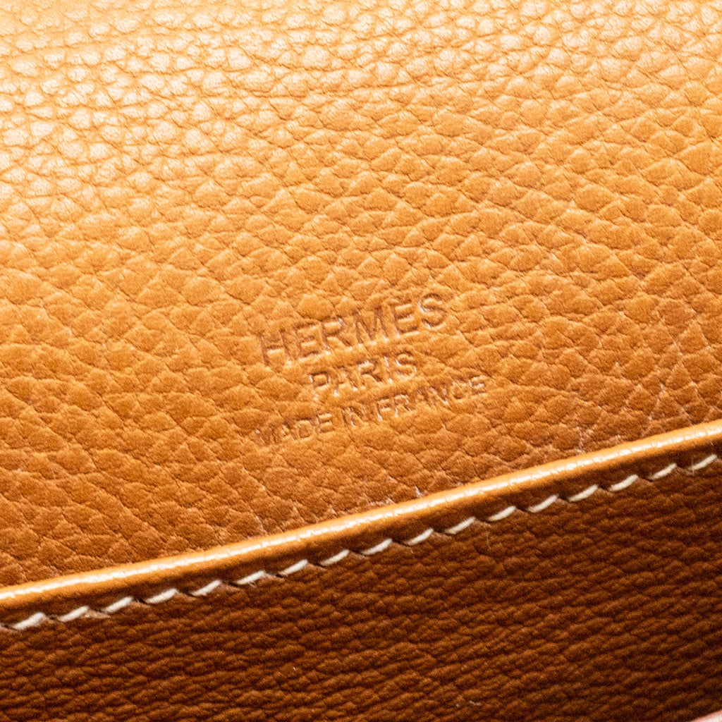 HERMES MINI ROULIS BARENIA FAUBOURG 34 FAUVE GOLD LGHW