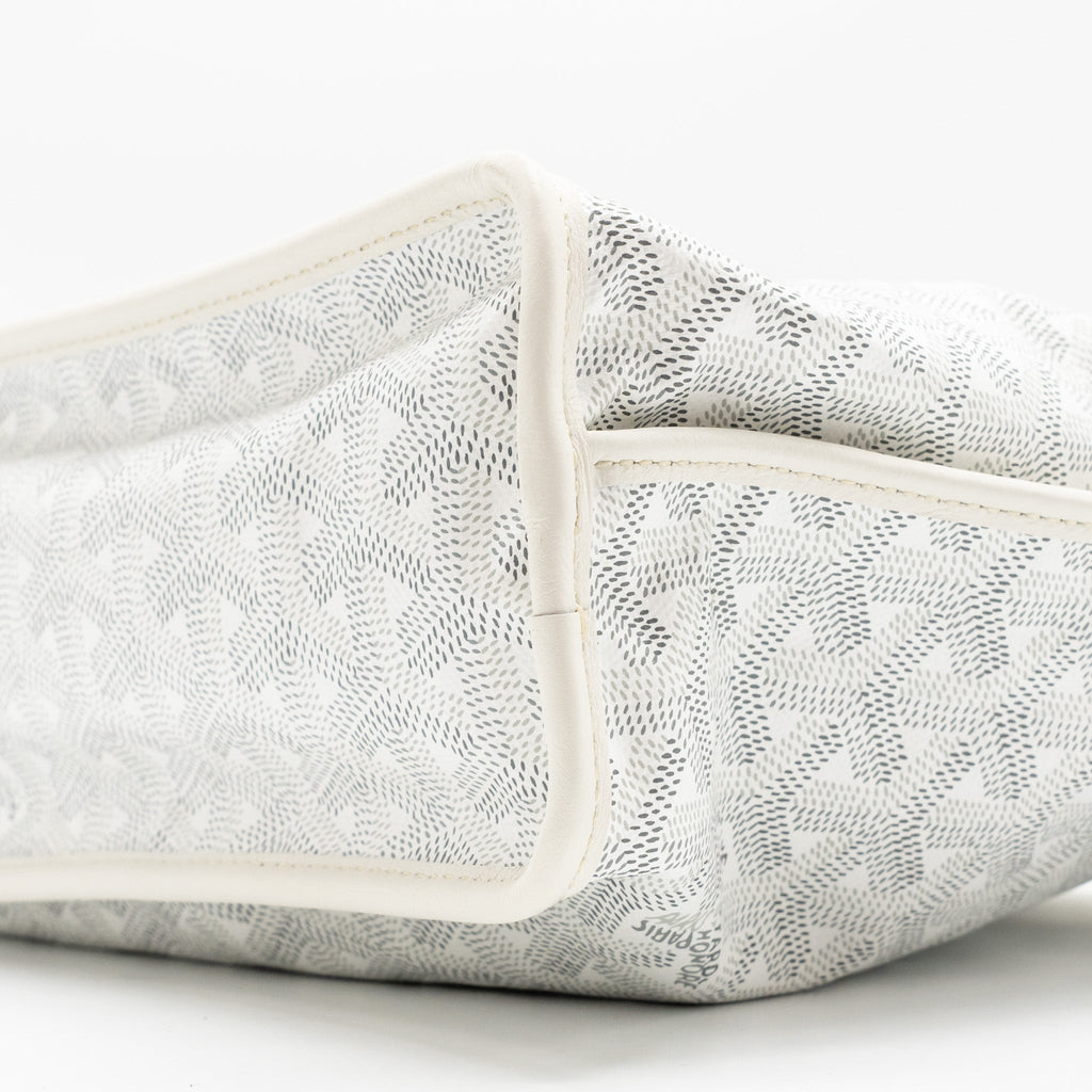 GOYARD MINI ANJOU TOTE BAG GOYARDINE CANVAS/LEATHER WHITE SHW