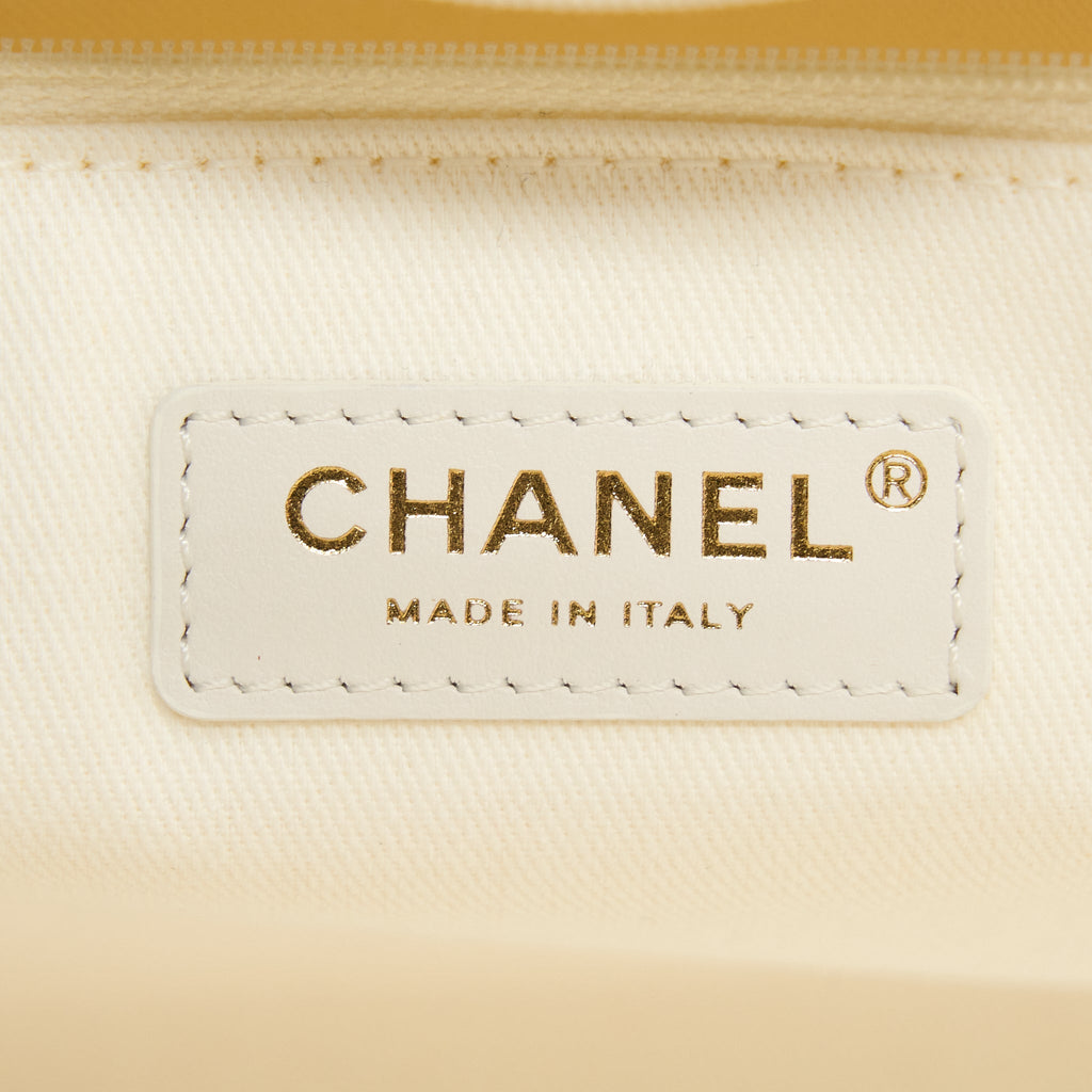 CHANEL DEAUVILLE PEARL TOTE CANVAS GHW