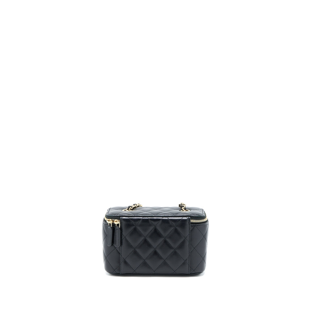 CHANEL LONG VANITY WITH CHAIN LAMBSKIN BLACK LGHW