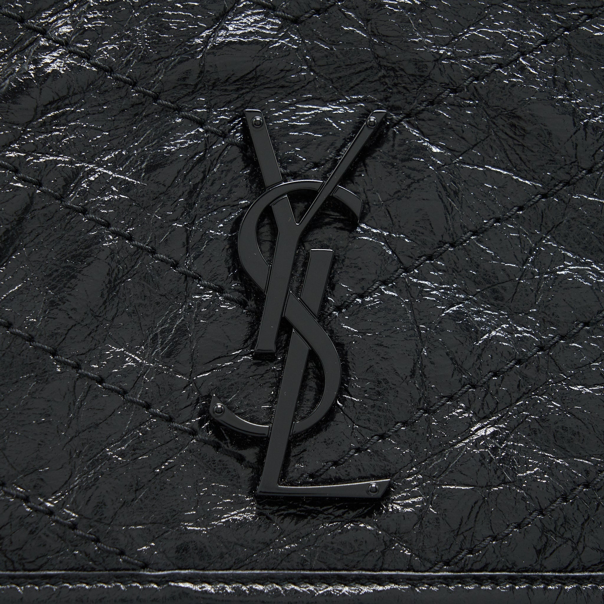 SAINT LAURENT NIKI LARGE BAG IN BLACK AND BLACK HARDWARE