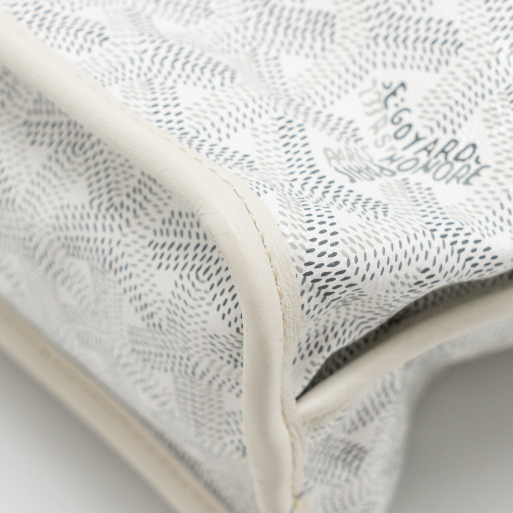 GOYARD MINI ANJOU TOTE BAG GOYARDINE CANVAS/LEATHER WHITE SHW