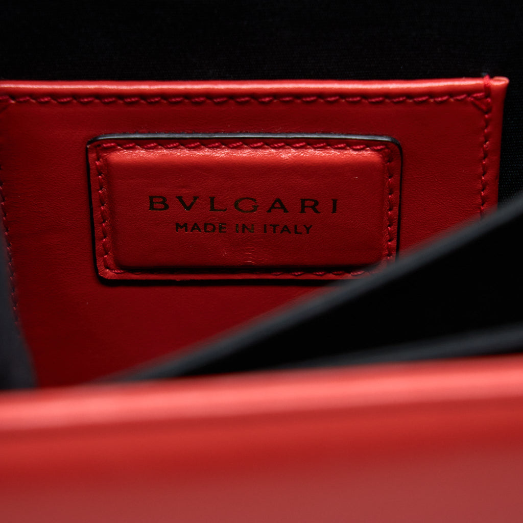 BVLGARI SERPENTI FOREVER TOP HANDLE BAG CALFKSIN ORANGE RED LGHW