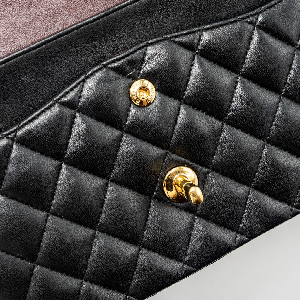 CHANEL MEDIUM CLASSIC DOUBLE FLAP BAG LAMBSKIN BLACK GHW