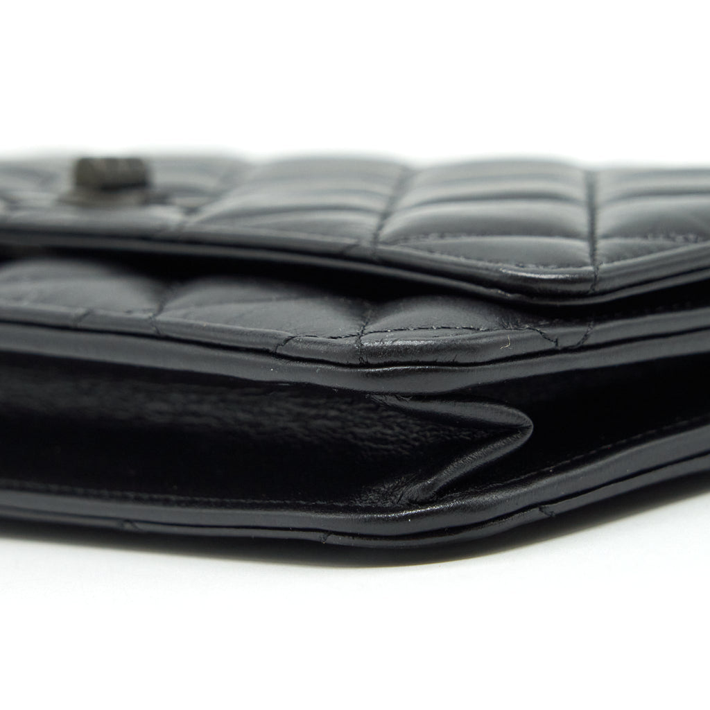 CHANEL REISSUE WALLET ON CHAIN AGED CALFSKIN BLACK WITH BLACK HARDWARE