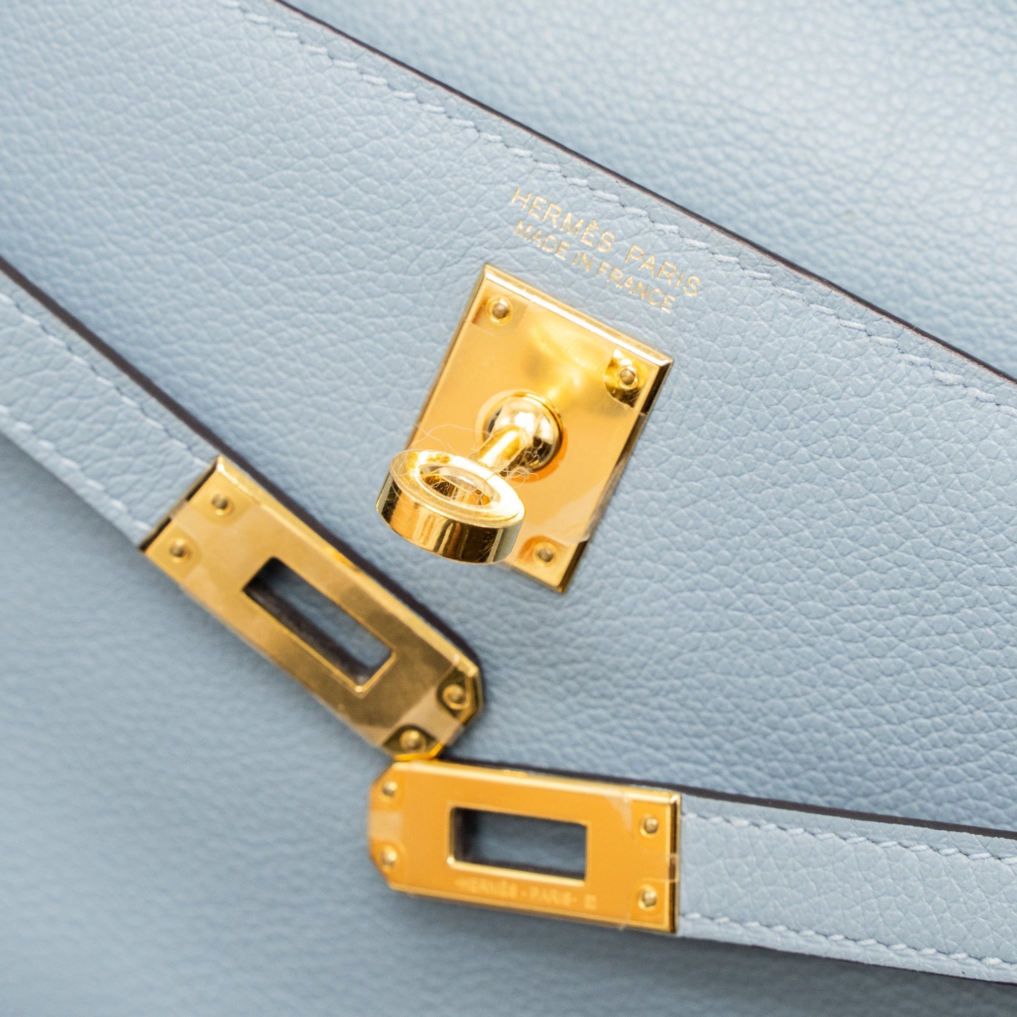 HERMES KELLY DANES EVERCOLOR J7 BLUE LIN GHW