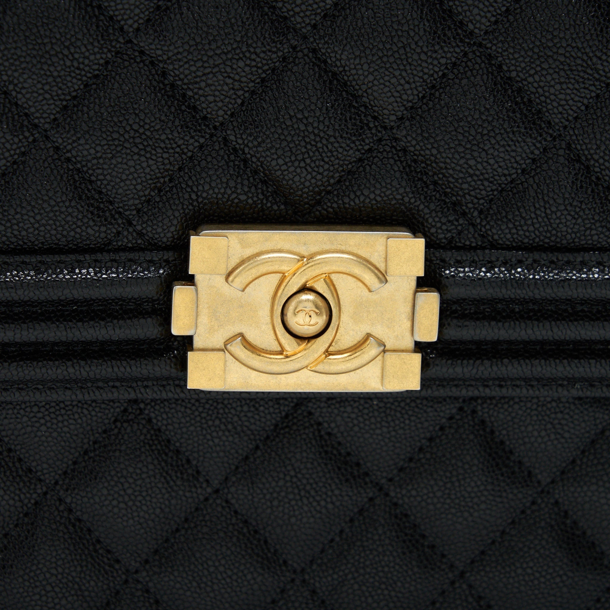 CHANEL VERTICAL BOY BAG CARVIAR LARGE BLACK GHW