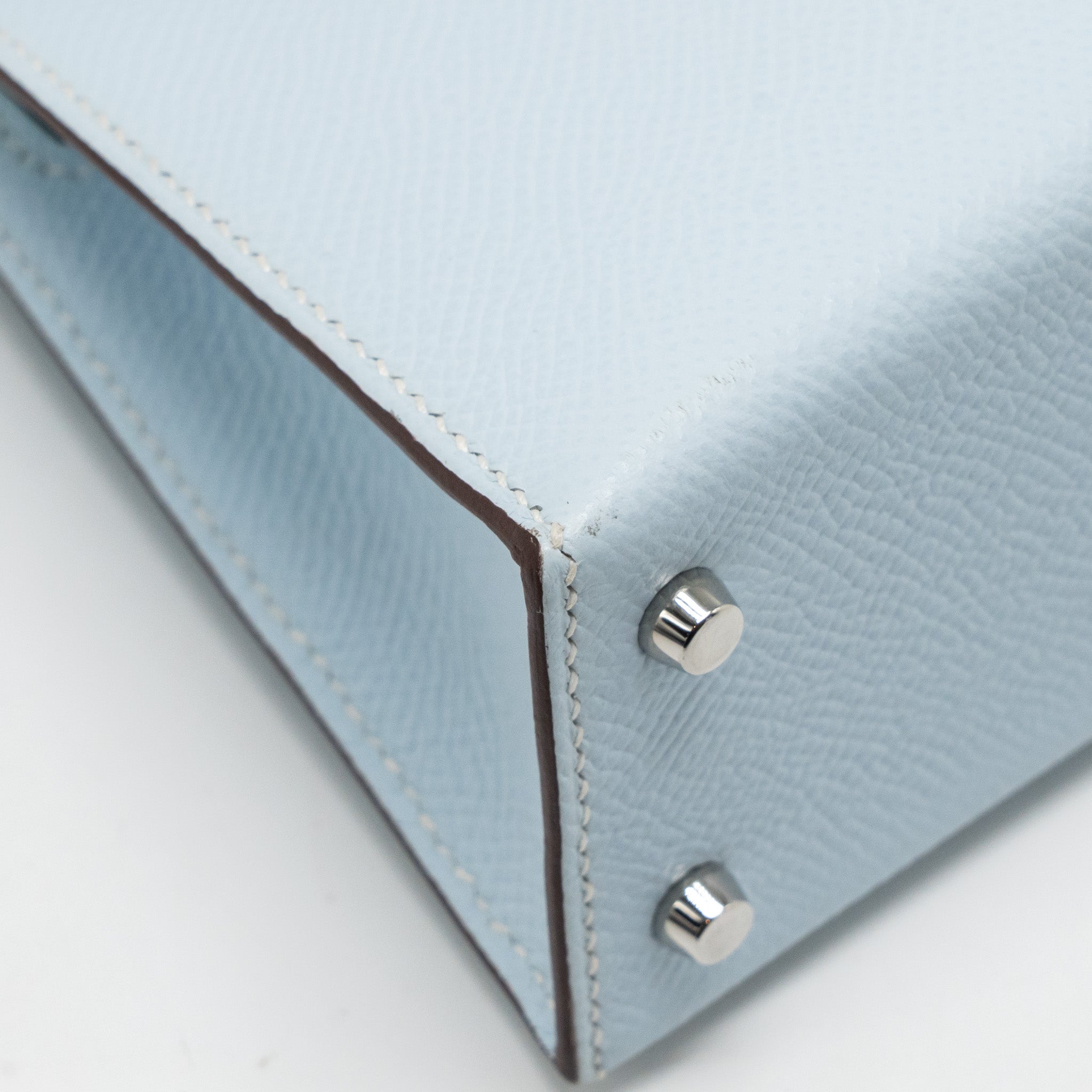 HERMES MINI KELLY EPSOM BLEU BRUME/VERT JADE/GOLD SHW