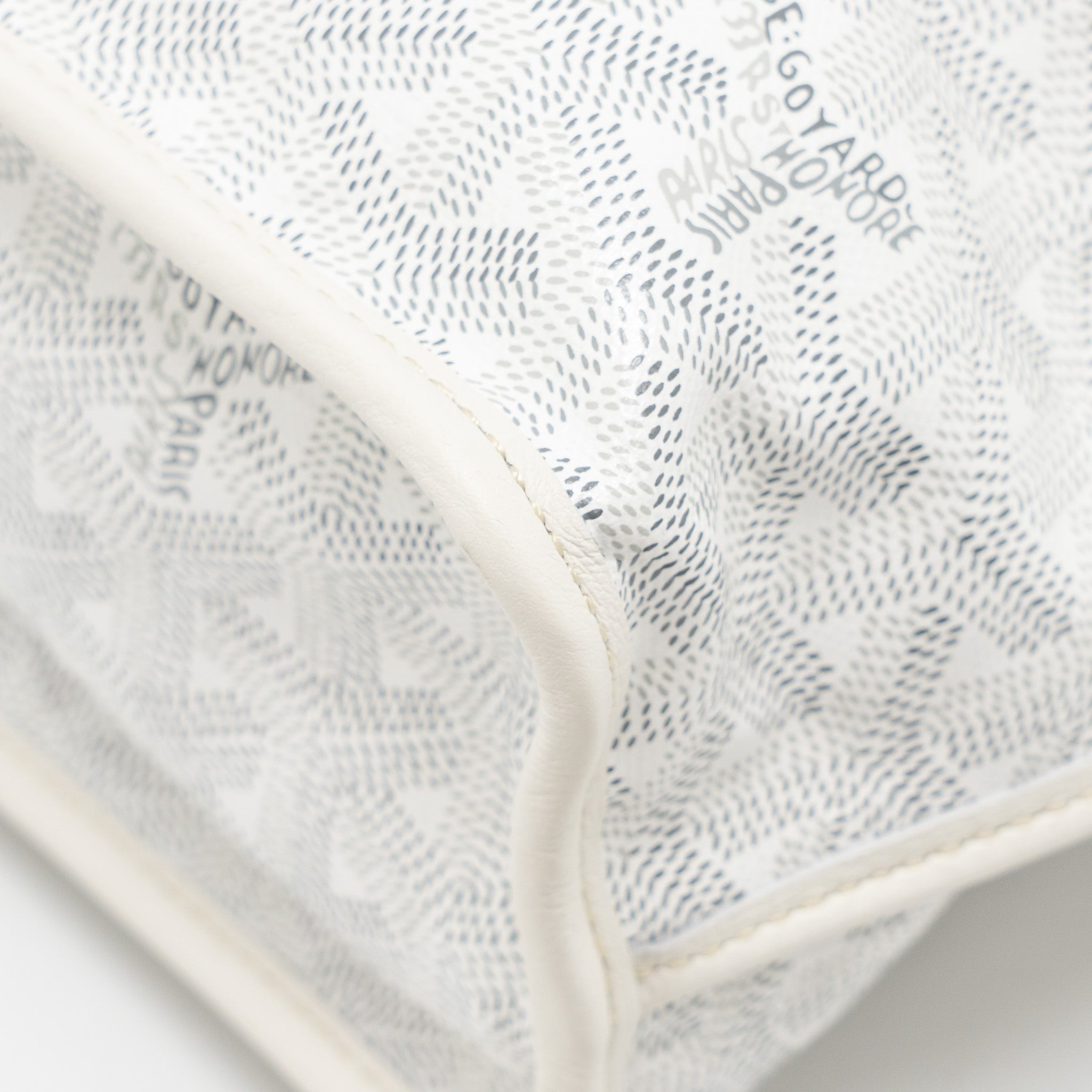 GOYARD MINI ANJOU TOTE BAG GOYARDINE CANVAS/LEATHER WHITE SHW