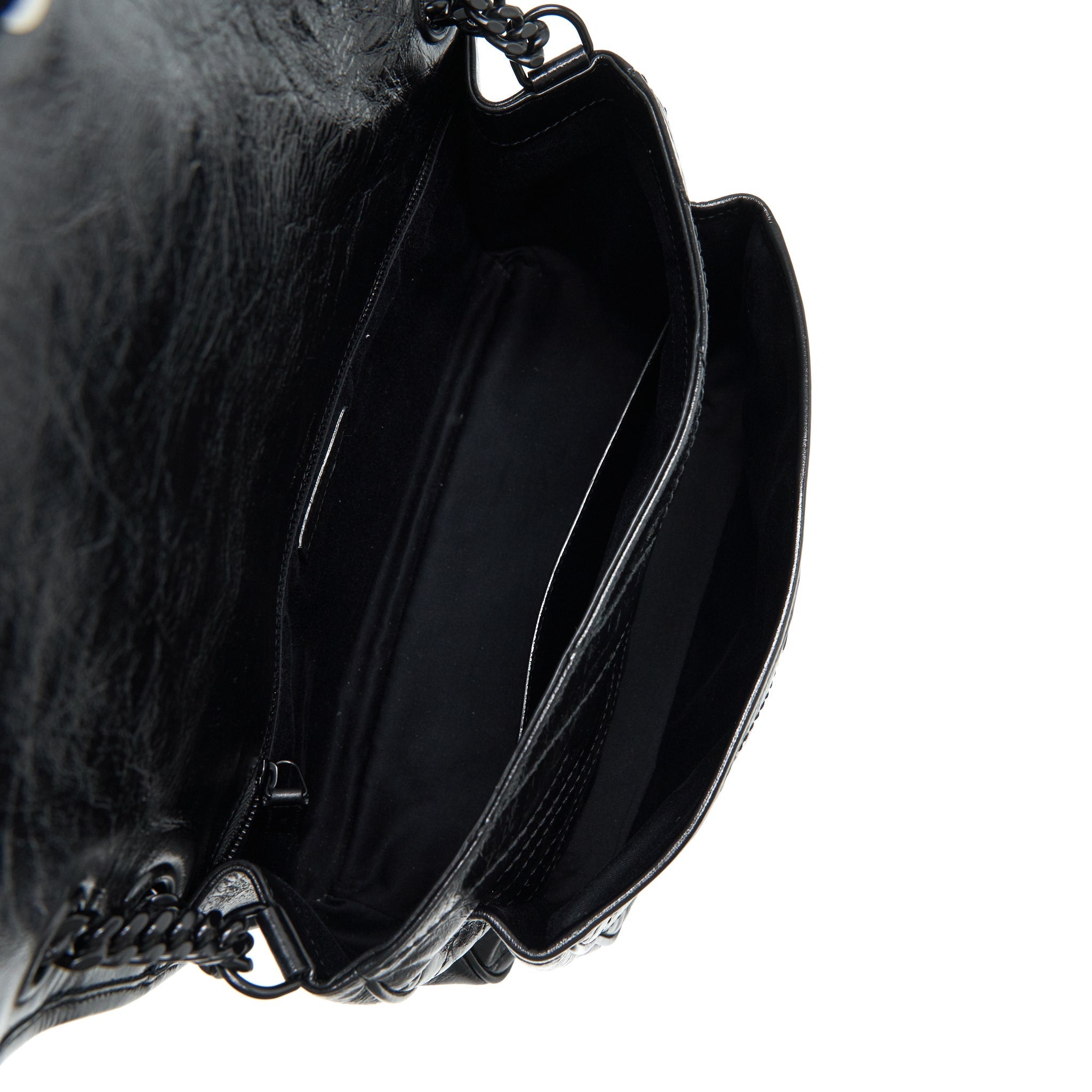 SAINT LAURENT NIKI LARGE BAG IN BLACK AND BLACK HARDWARE