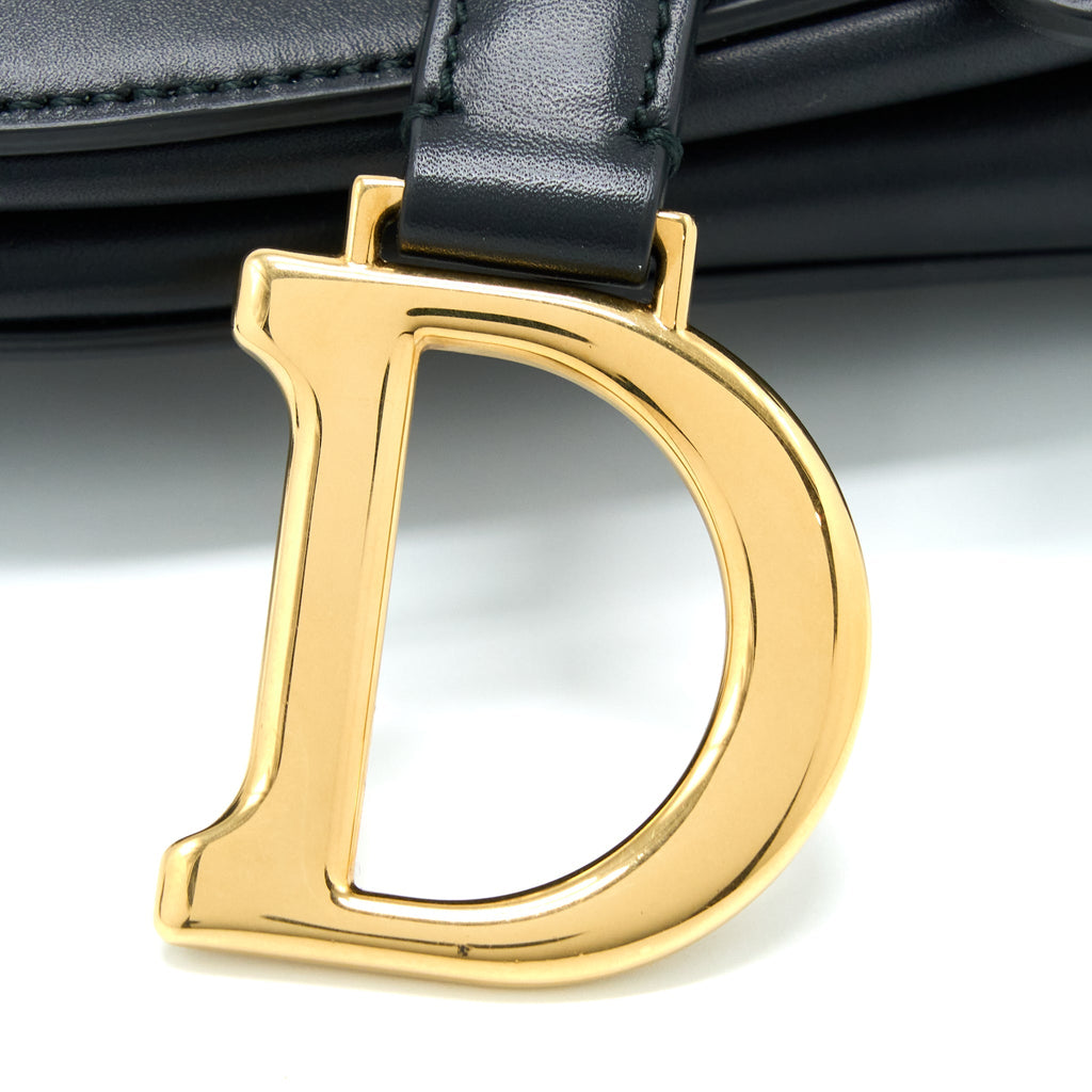 DIOR MINI SADDLE BAG CALFSKIN BLACK GHW
