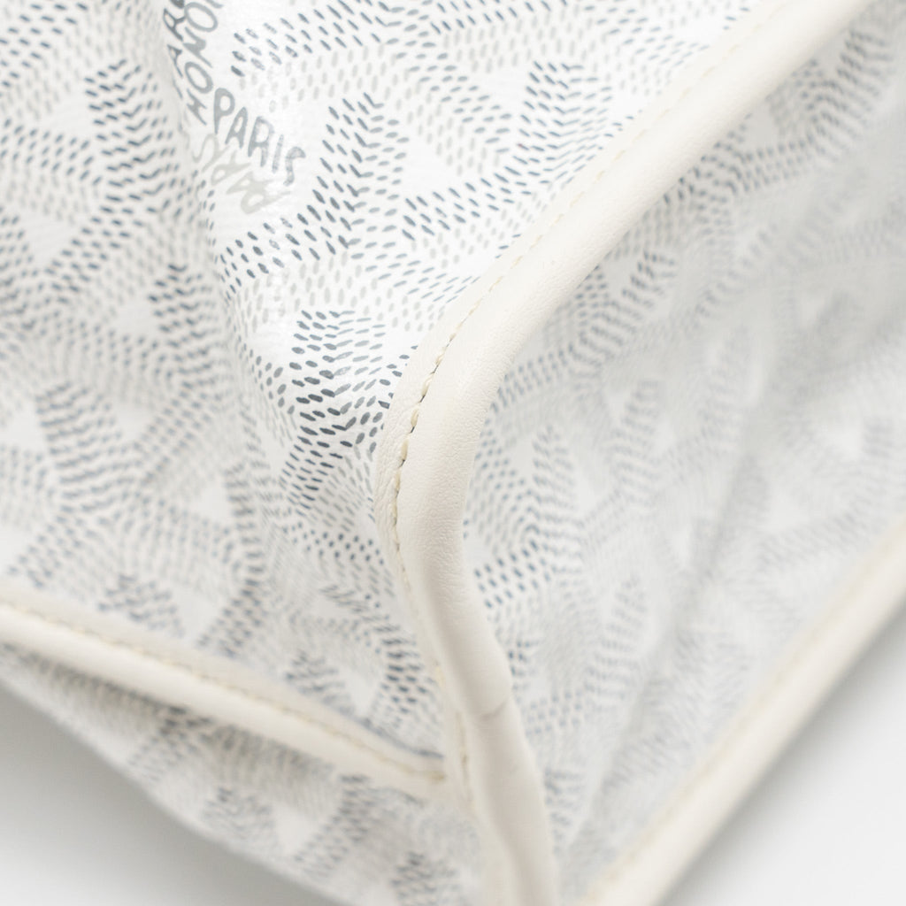 GOYARD MINI ANJOU TOTE BAG GOYARDINE CANVAS/LEATHER WHITE SHW
